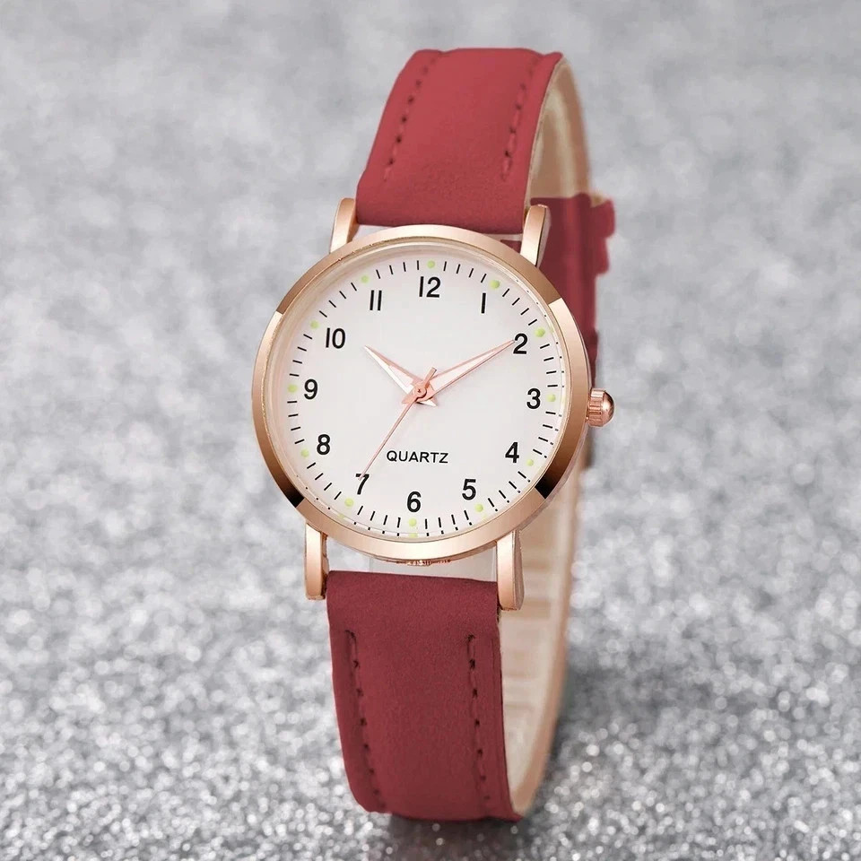 Women’s Watch Bracelet Leather Strap Band Luxury Woman Gift Quartz Round Dial