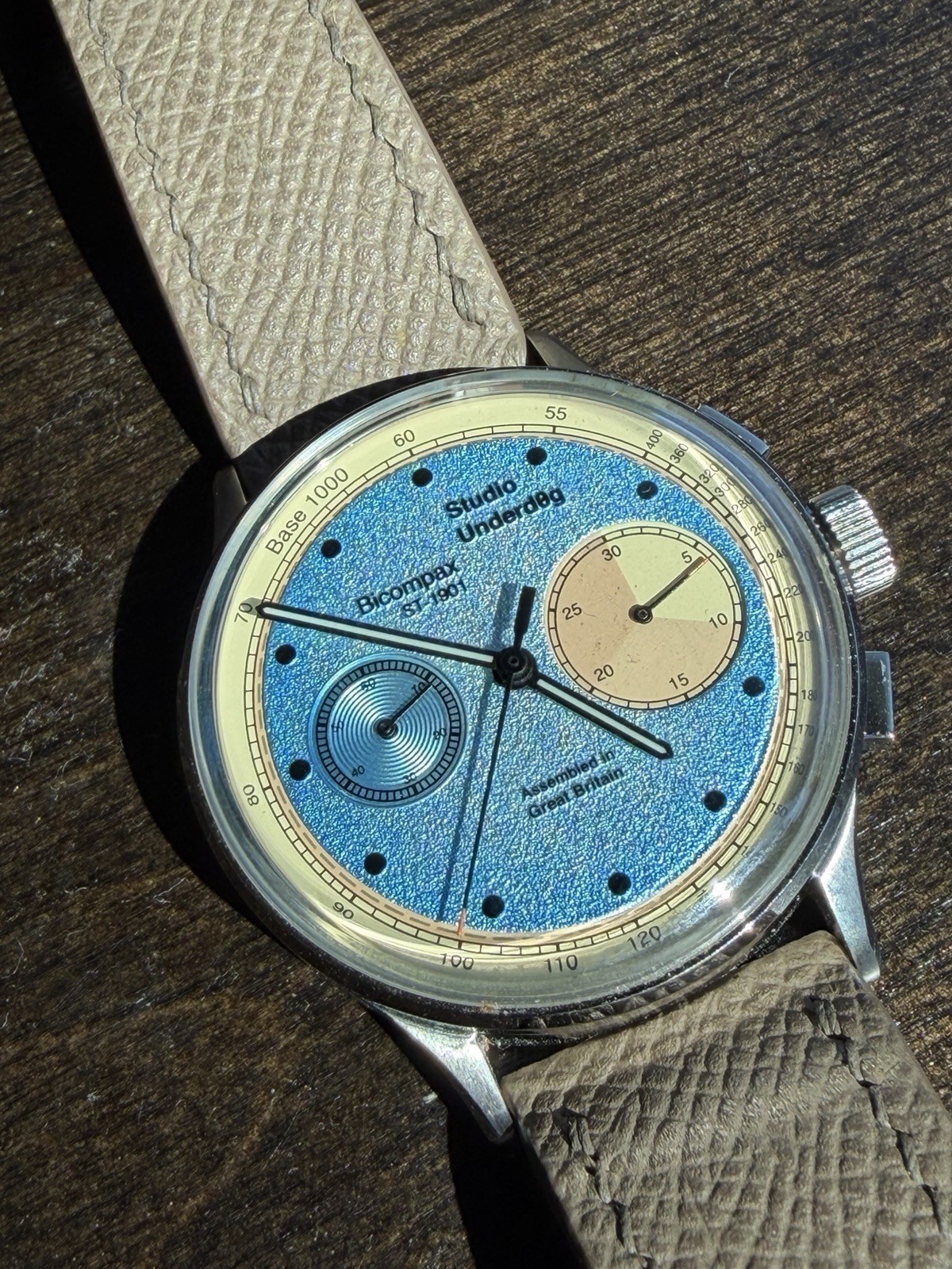 Studio Underd0g Desert Sky Manual Chronograph 38mm – Excellent w/ Box and Papers