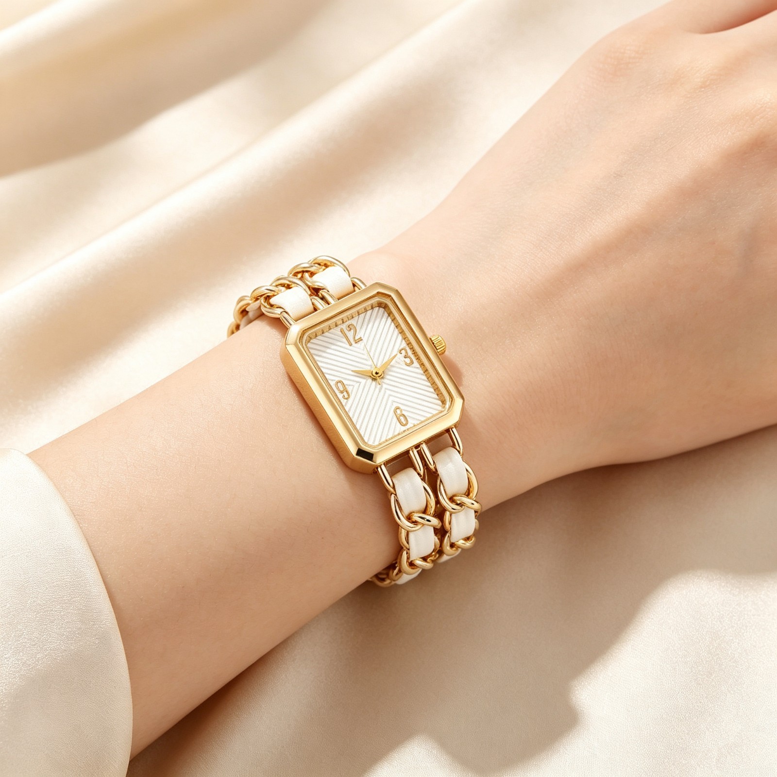 Luxury Leather Strap Vintage Square Quartz Watch Fashion Gift For Women US Stock