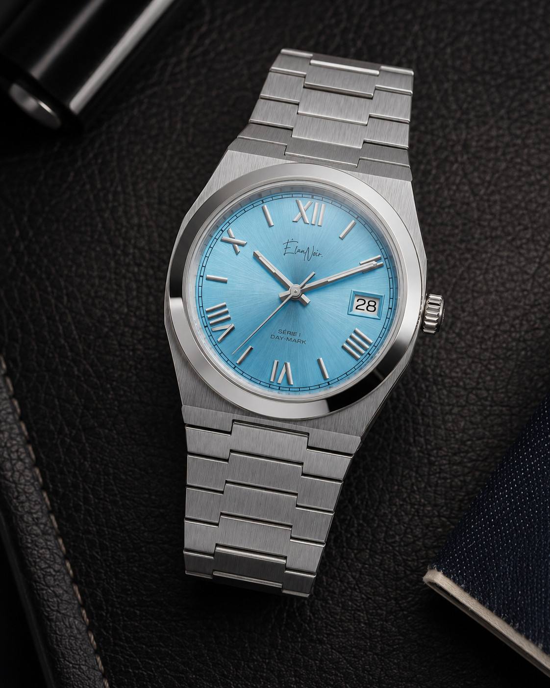 Élan Noir Série I Lagoon Blue 36mm Automatic NH35 Sapphire Crystal Steel Watch