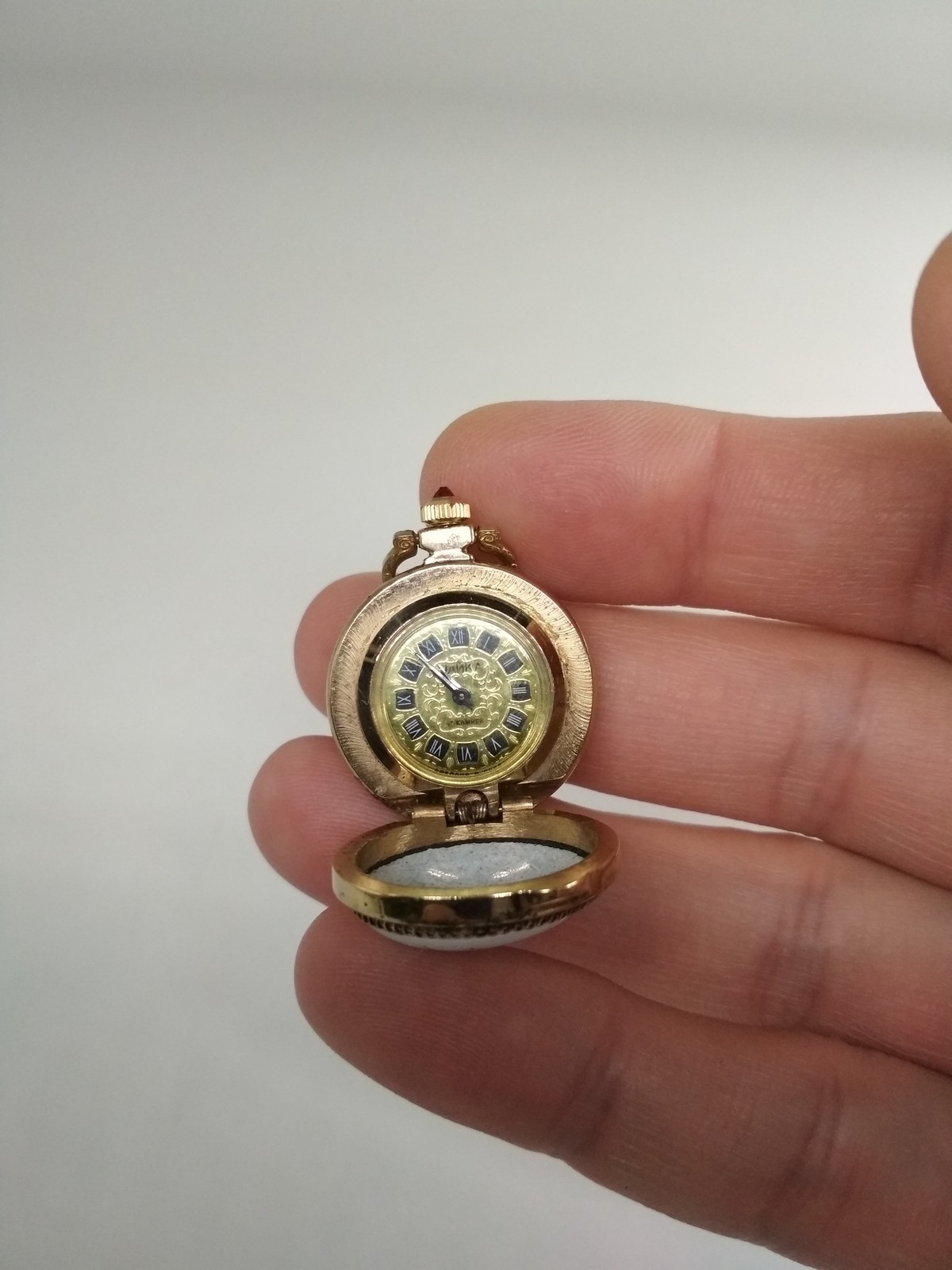 Soviet watch, pendant Chaika, Gold Plated, Locked Enamel, Made in USSR, *340