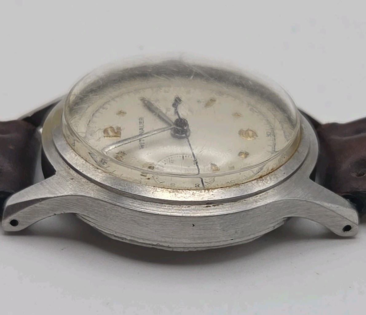 Vtg 1950s Wittnauer 36mm SS Case Two Register Chronograph Original Dial Watch