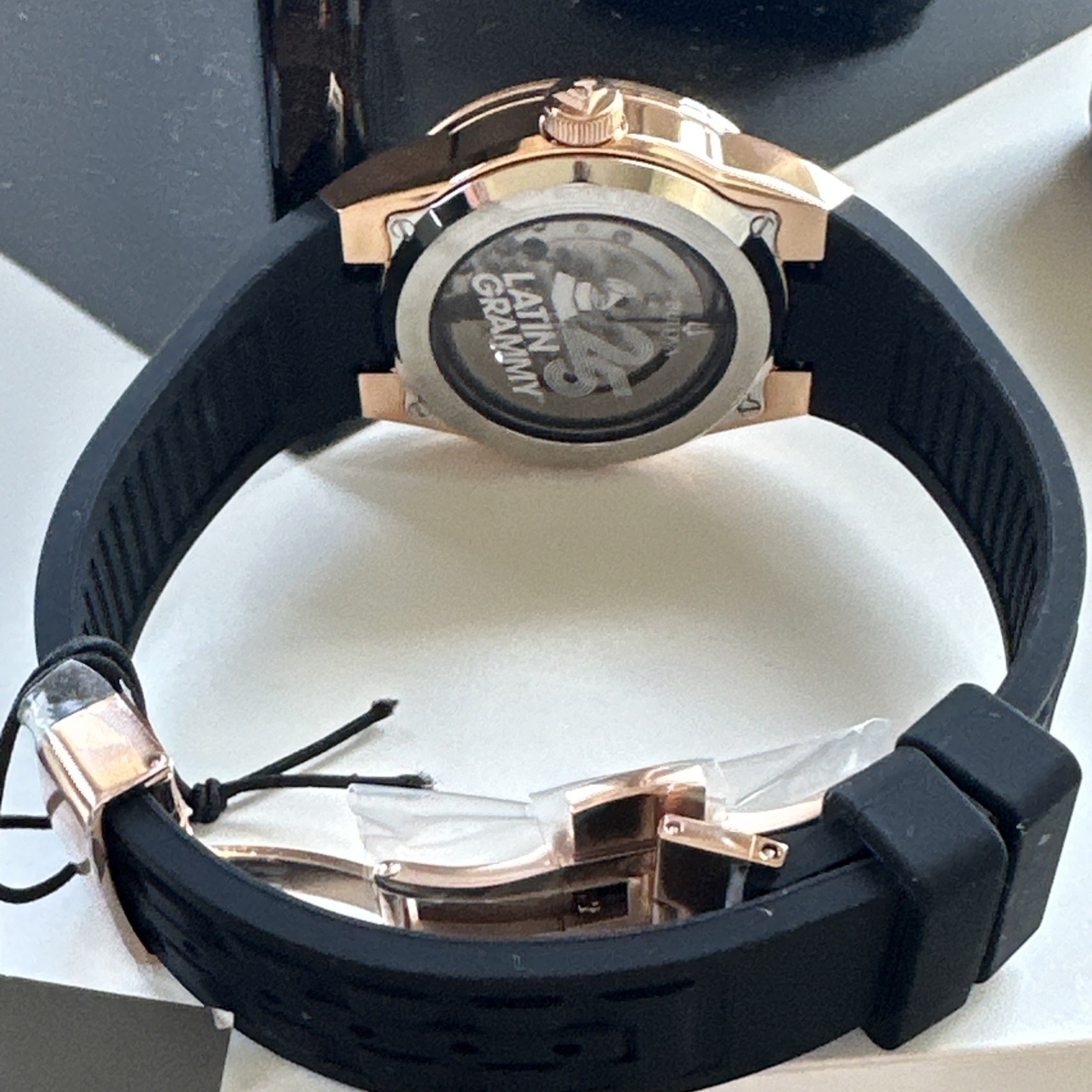 Bulova Men’s Millennia Automatic Black Silicone Latin Grammy Watch 38MM 97A186
