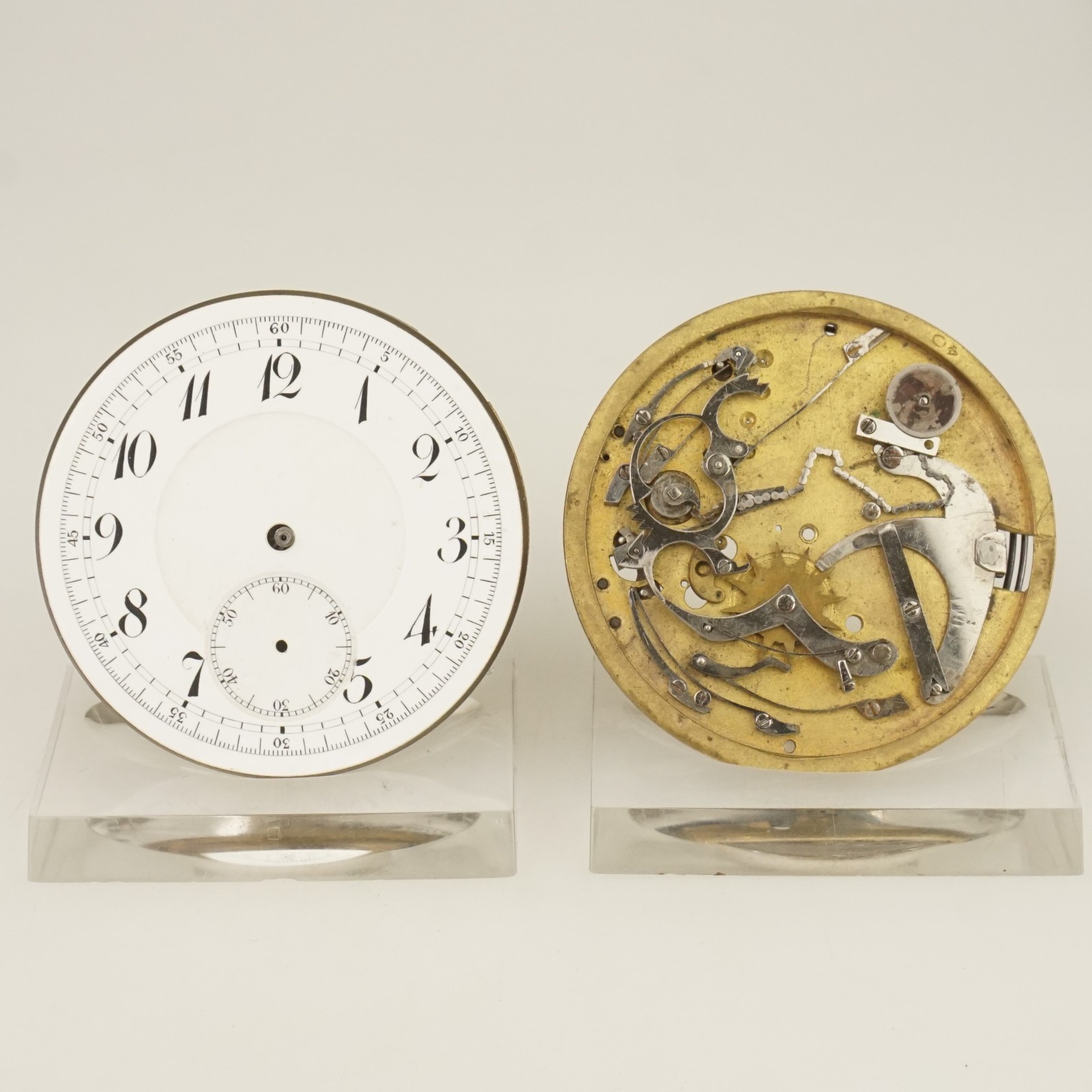 2x Repeater Chronograph Pocket watch Movements Men’s no fusee duplex for parts