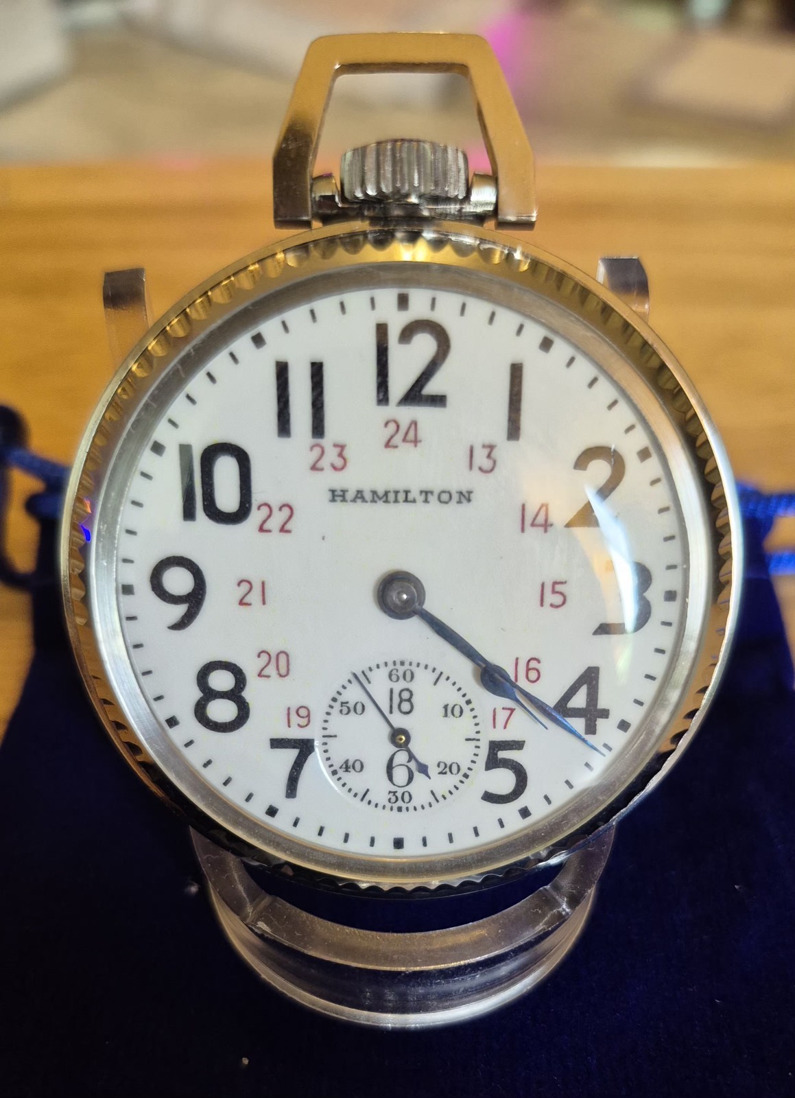 Hamilton 992E Elinvar 16s,Pocketwatch, 24-hr Dial & Canadian Dial-Just Serviced