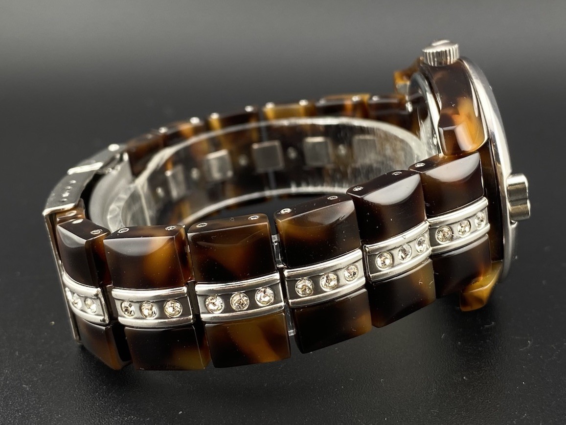 Brighton Dana Point Tortoise Shell Crystals Encrusted Woman’s Watch Aesthetic