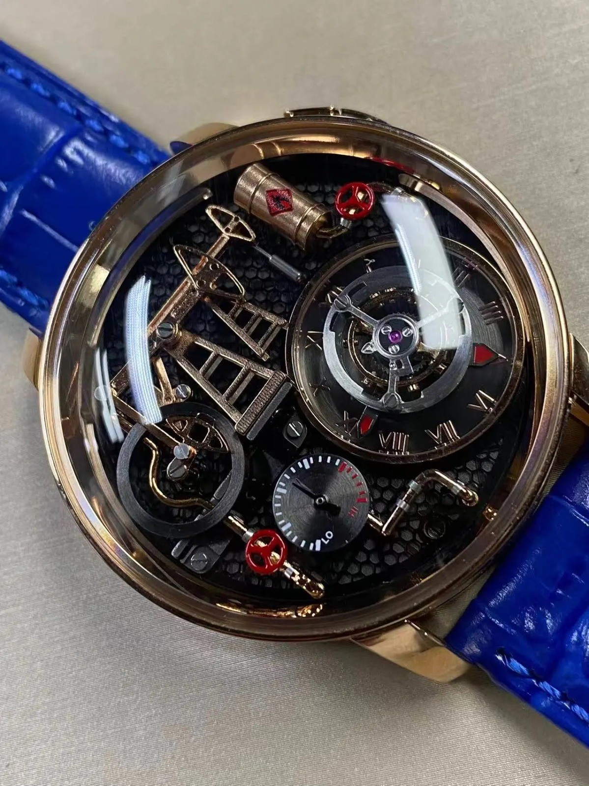 PINDU skeleton Luxury Watch Oil mill Luminous Waterproof FREE extra STRAP