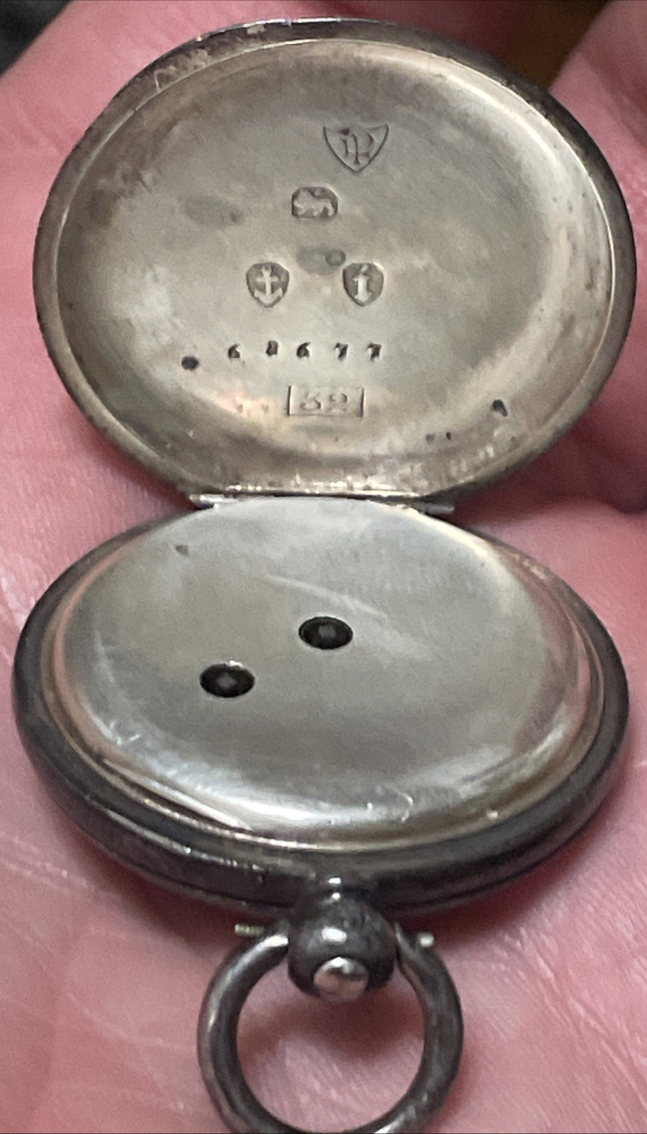 Antique Sterling Silver Half Hunter Pocket Watch Swiss Cylinder c. 1880s
