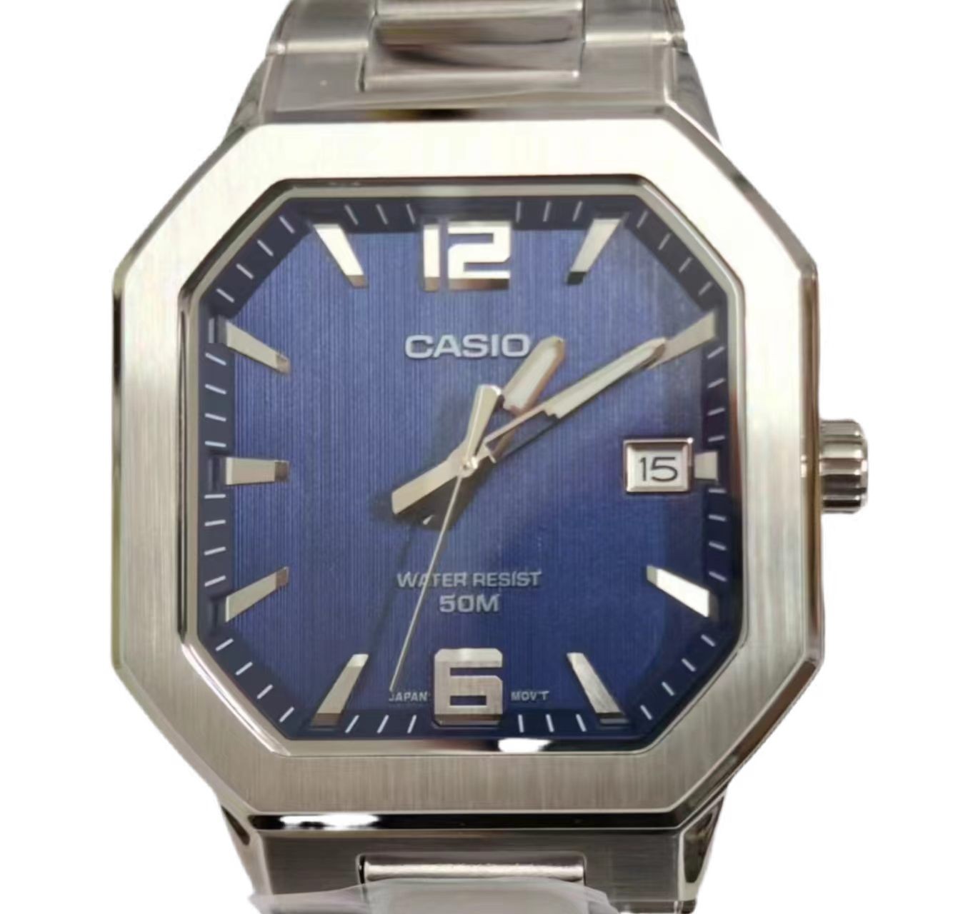 New CASIO MTP‑B195 Series MTP-B195D-2AV Blue Dial Analog 38 mm New Men’s Watch