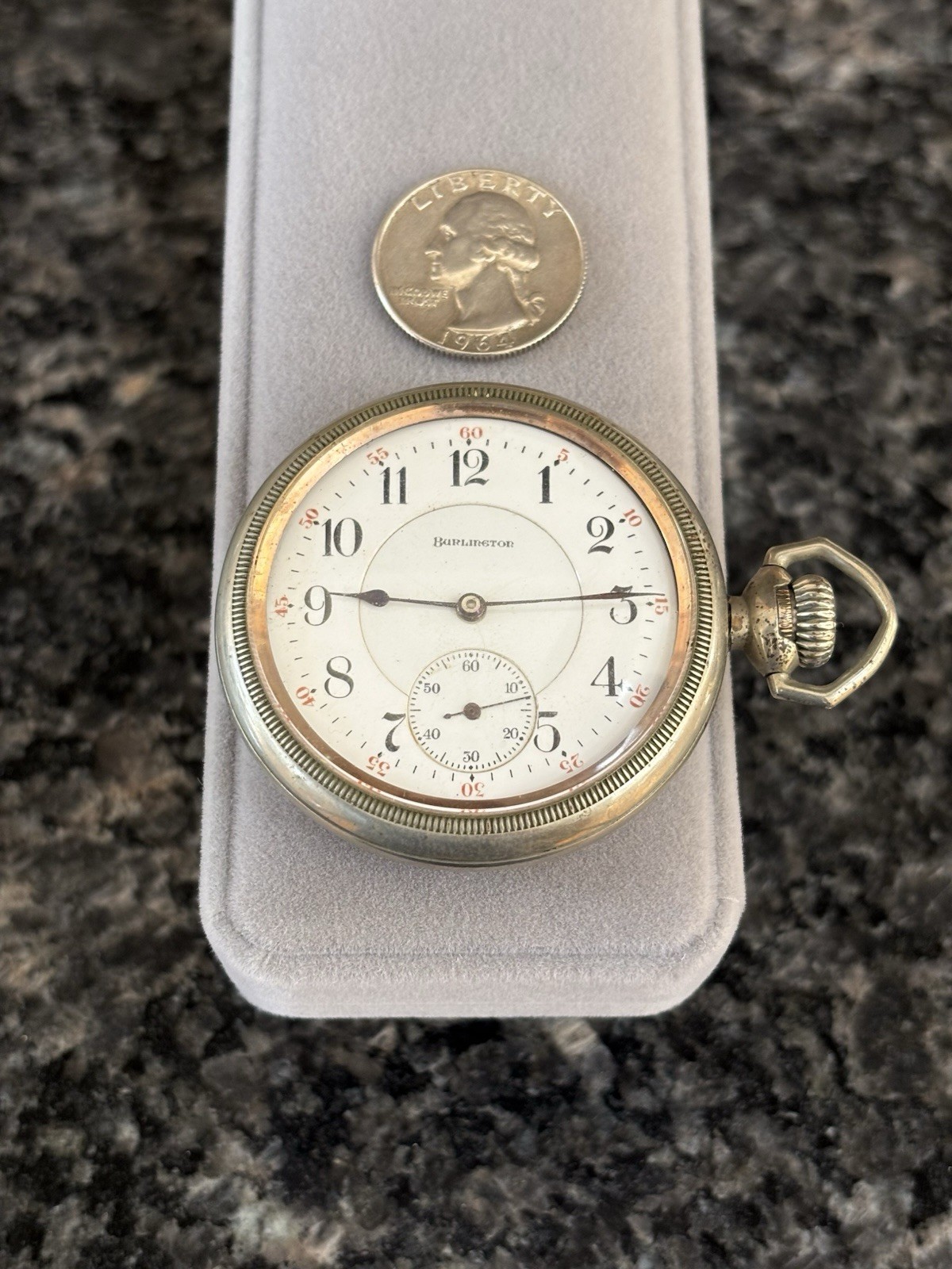 Antique 1916 Burlington Grade 107 Model 8 Side Pocket Watch 21 Jewels – Running