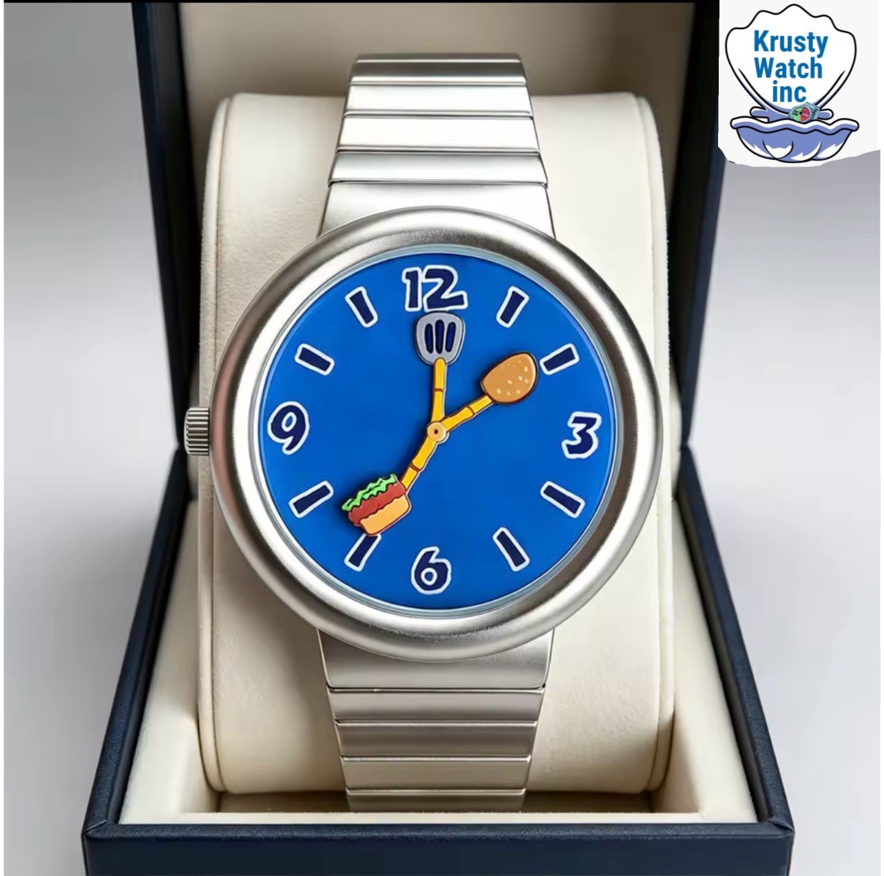 Quartz Novelty Watch. Sponge bob Style. Krabby Patty burger