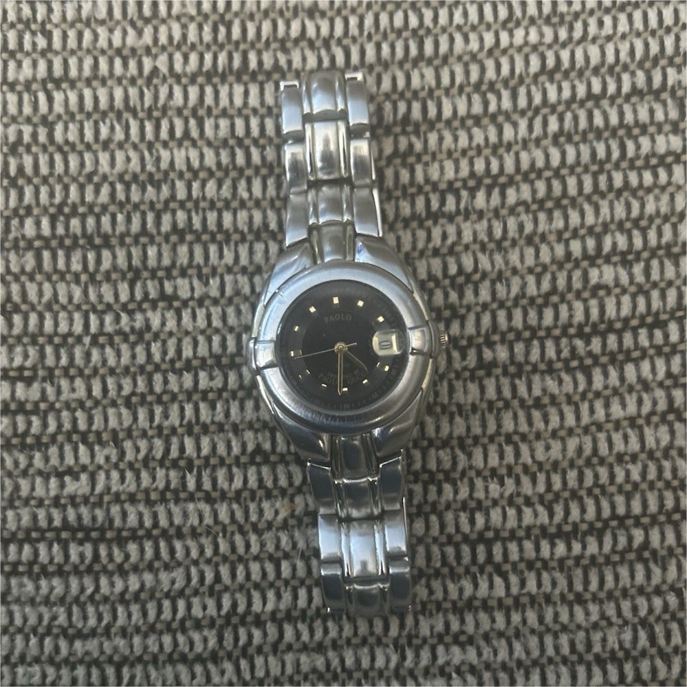 Vintage Paolo Gucci Silver Tone Watch Wristwatch