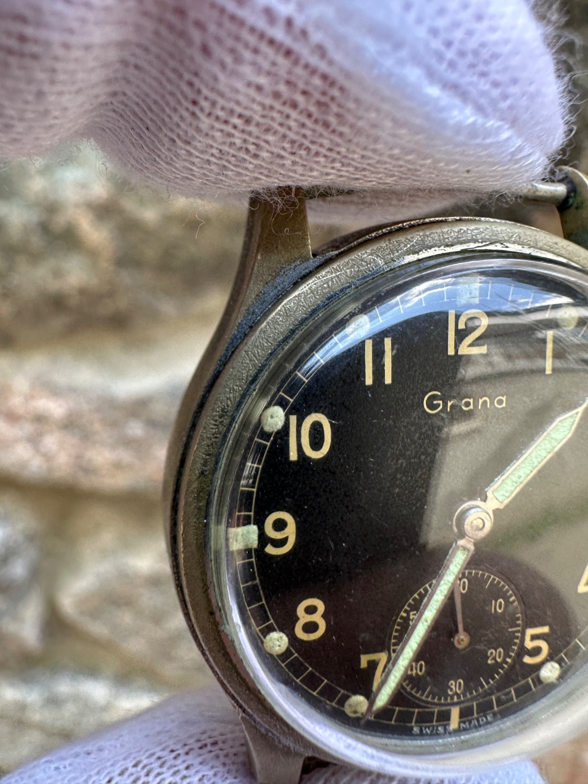 Mechanical Watch Grana DH Germany Wehrmachat WWII 40s’