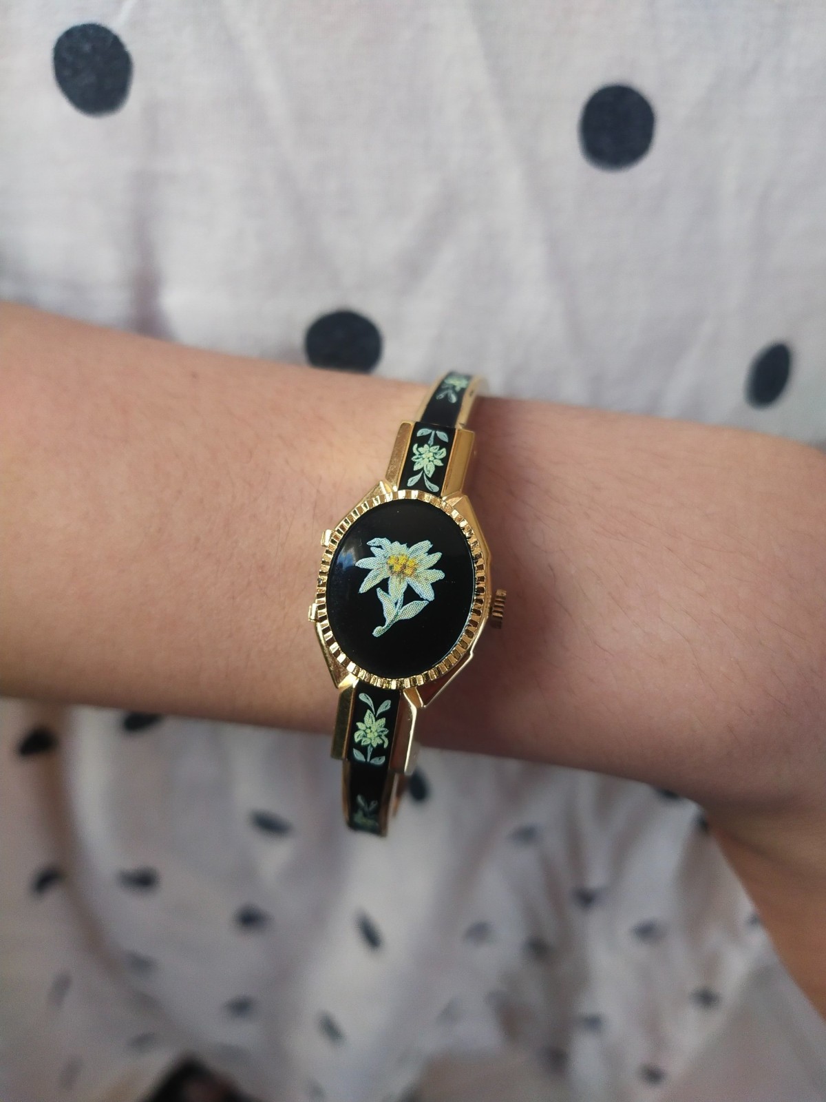 Vintage Swiss Made R. Muller Geneve Peek-a-Boo Bangle Watch