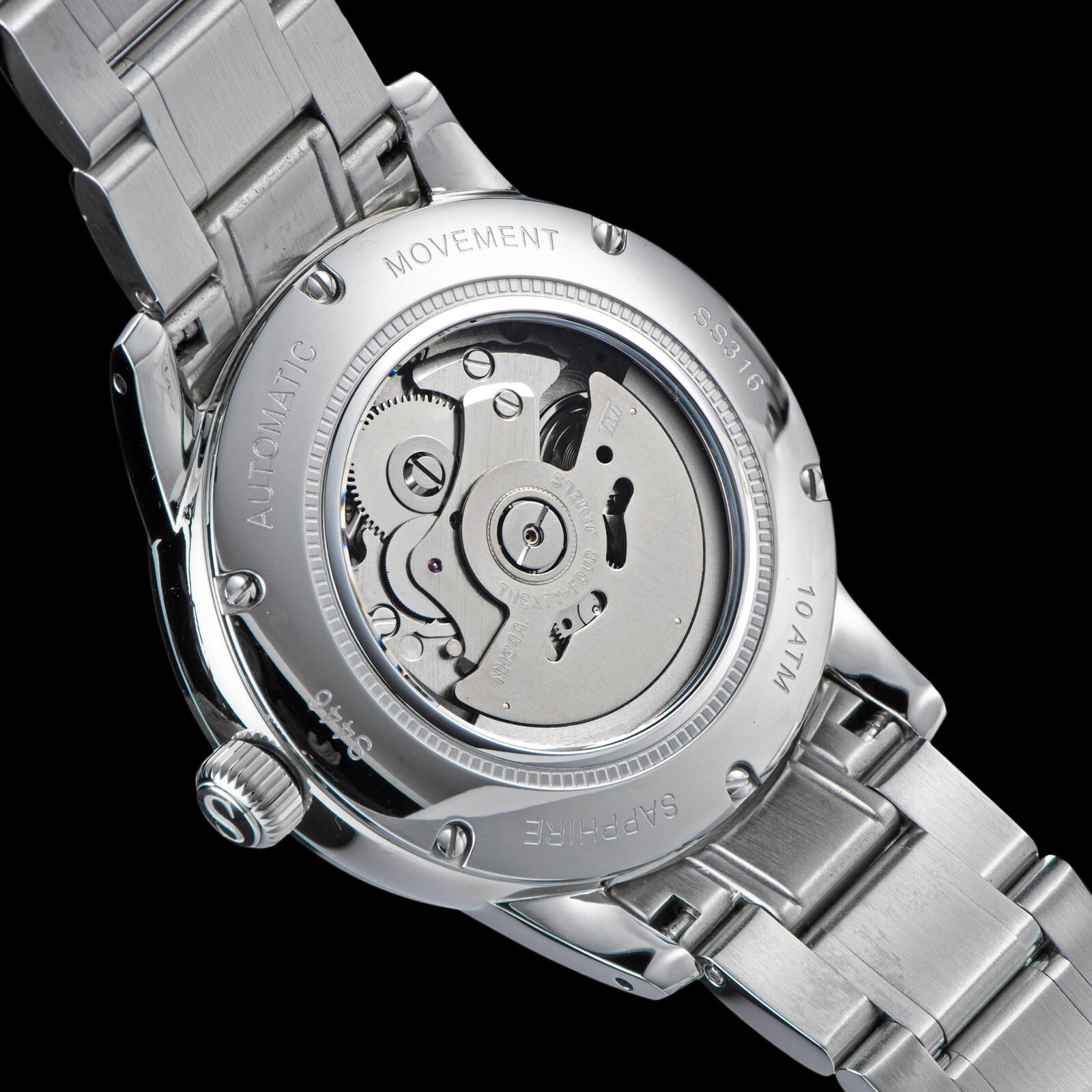 Seestern GMT S446.BS Sapphire Crystal Mechanical Mens NH34 Watch SEAGULL 1963
