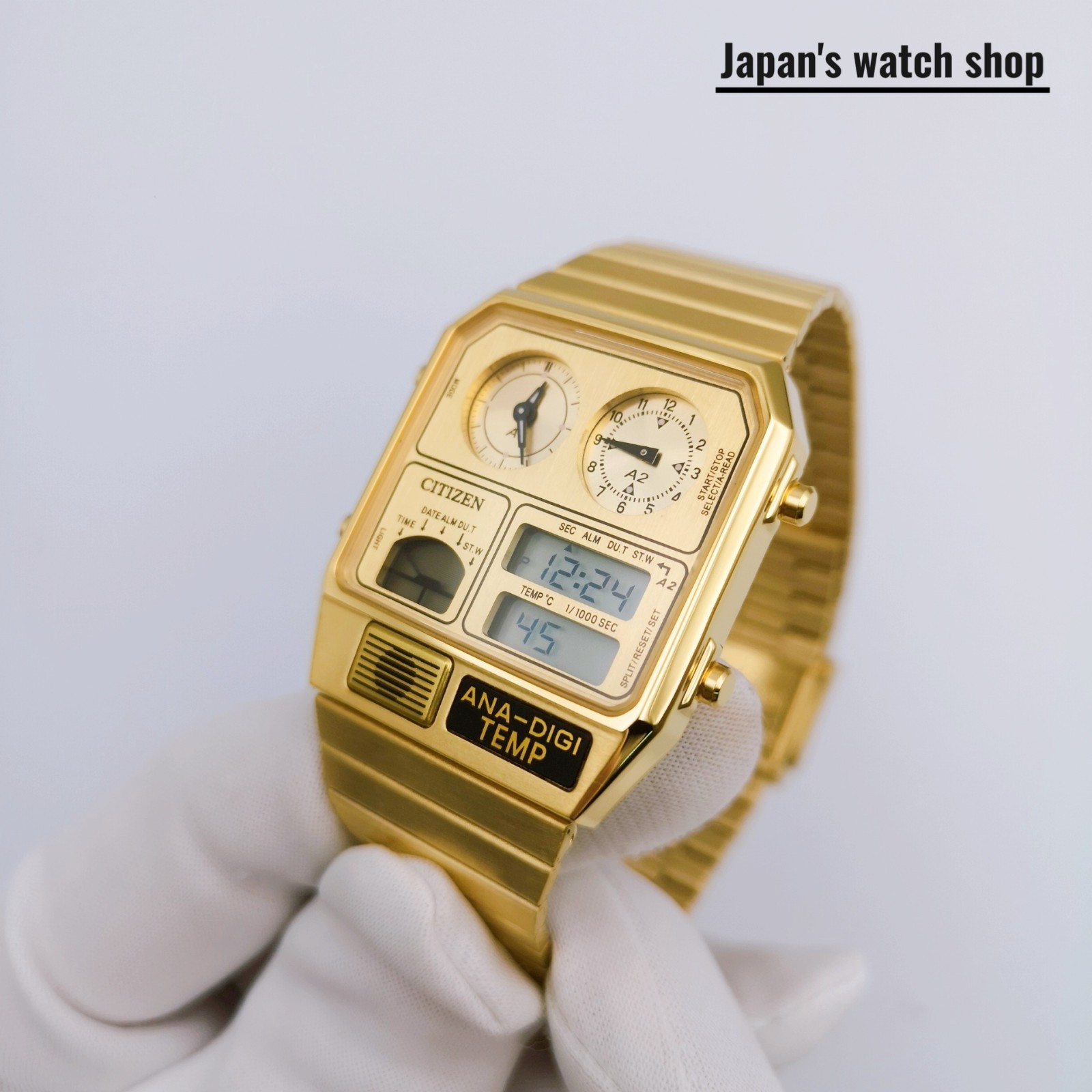 CITIZEN Record Label JG2103-56P Gold Stainless Steel Women’s Watch New in Box