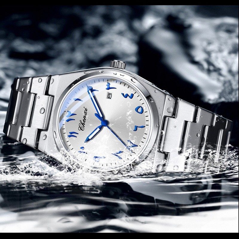 CHENXI Men Eastern Arabic Numerals Dial Luminous Calendar Business Quartz Watch