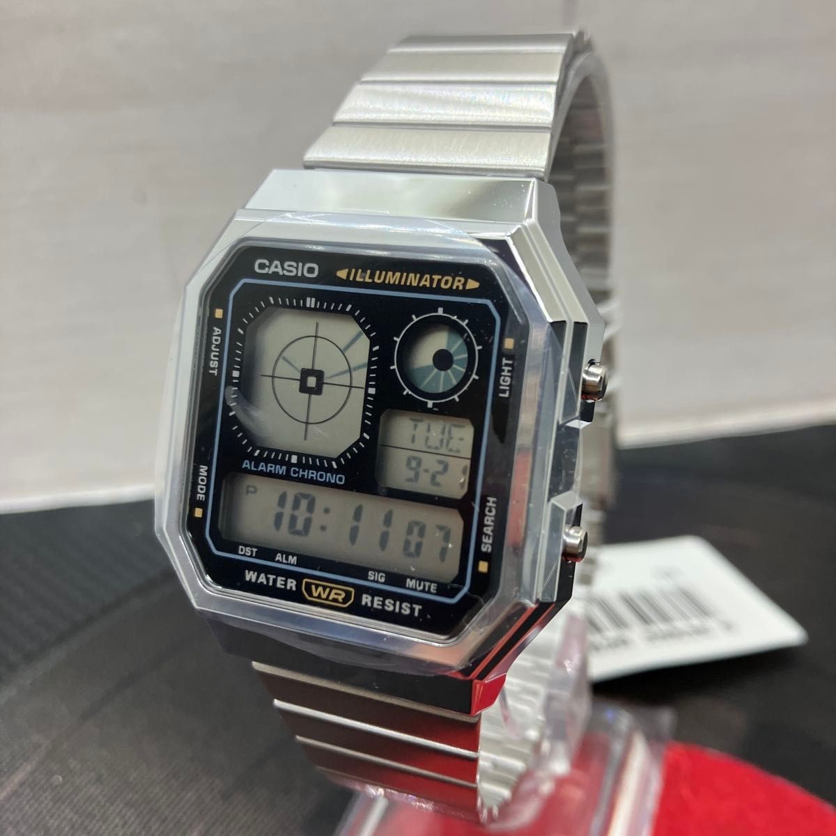 Casio A130WE-1ADF Digital World Time Silver Watch Used