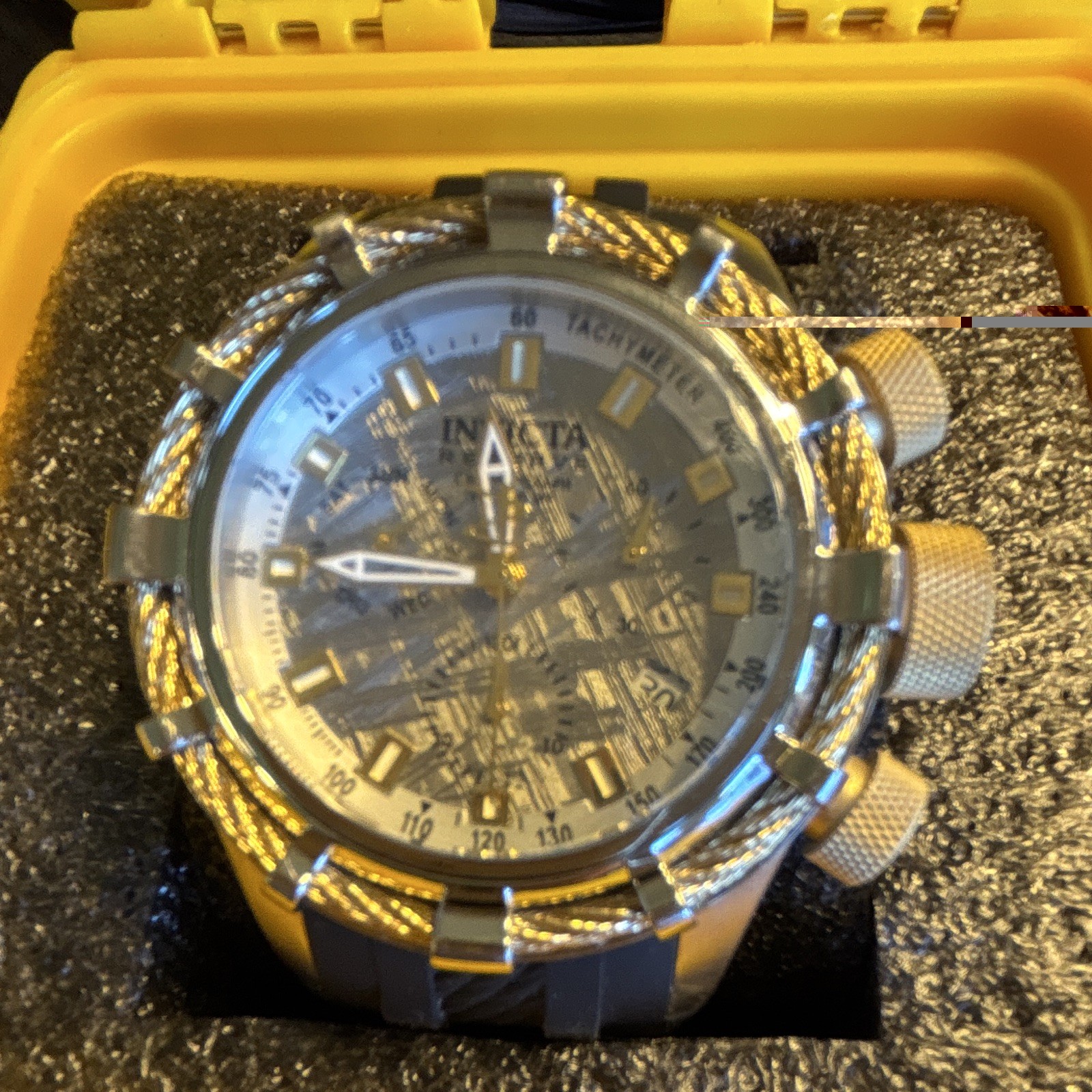 Invicta Bolt Men’s Quartz Chronograph Tachymeter Black Silicone Strap
