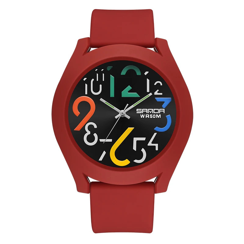 SANDA Luxury Elegant Men Women Wristwatch Waterproof Luminous TPU Strap Ladies W