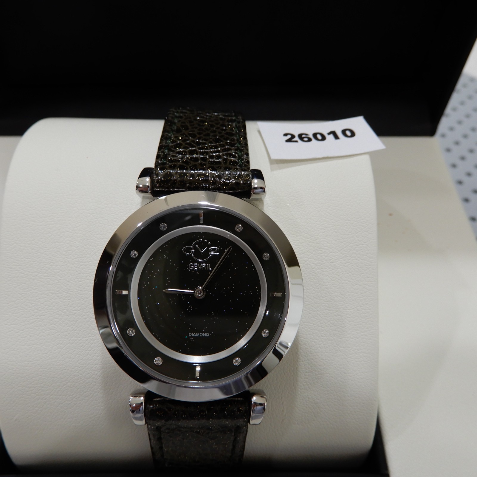AUTHENTIC! New! GV2 Ladies LOMBARDY DIAMOND-SS Bezel-Dark Green Shimmer Dial