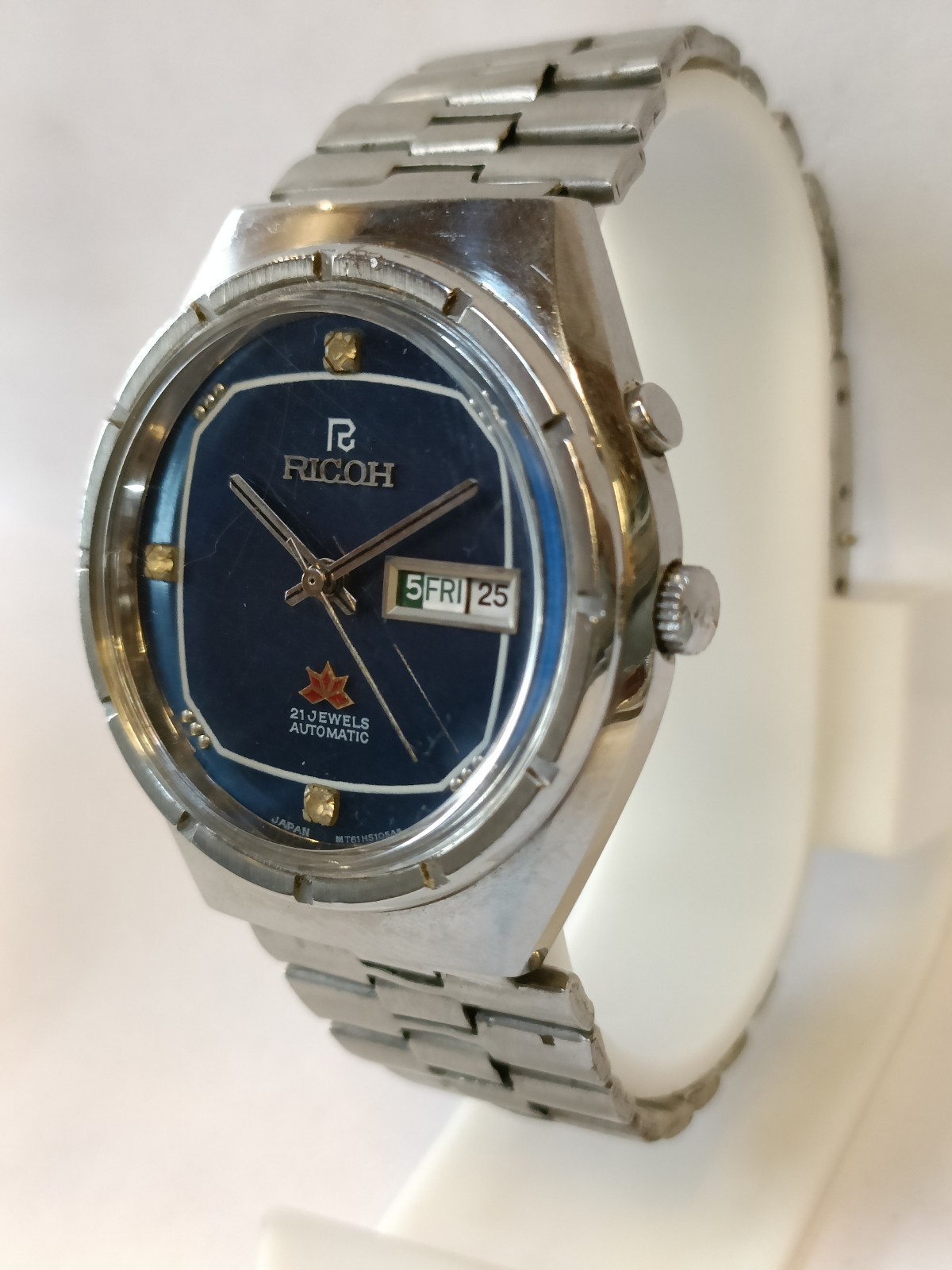 RICOH 21J AUTOMATIC BLUE DIAL 061565AA JAPAN MEN’S WORKING CONDITION