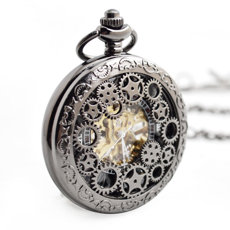 Mechanical Watch Large Through Bottom Gear Unisex Casual Pocket Watch