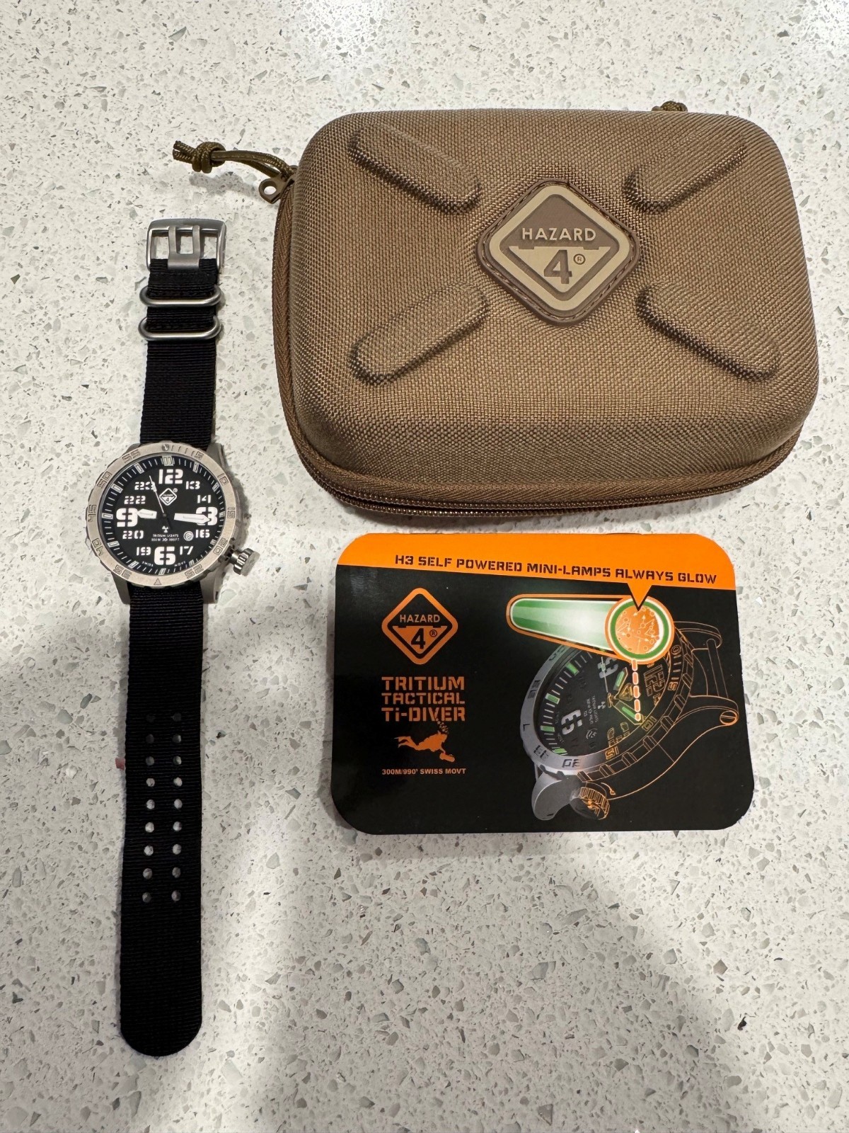 Hazard 4 Heavy Water Diver Blacktie Titanium Dive Watch With NATO nylon strap