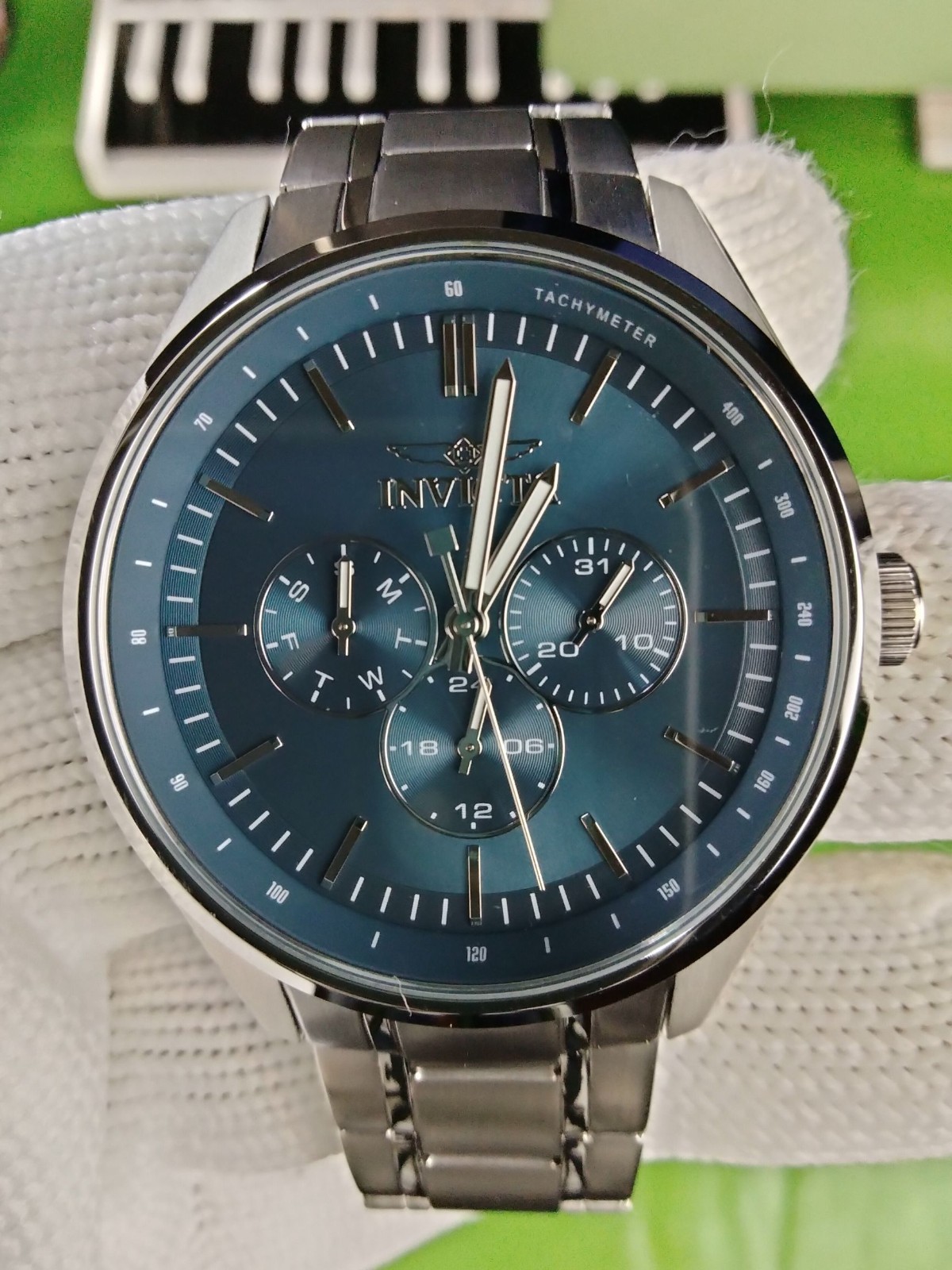 Invicta Specialty 49950 Blue Dial Stainless Steel Men’s Quartz Watch 44 mm 100 M