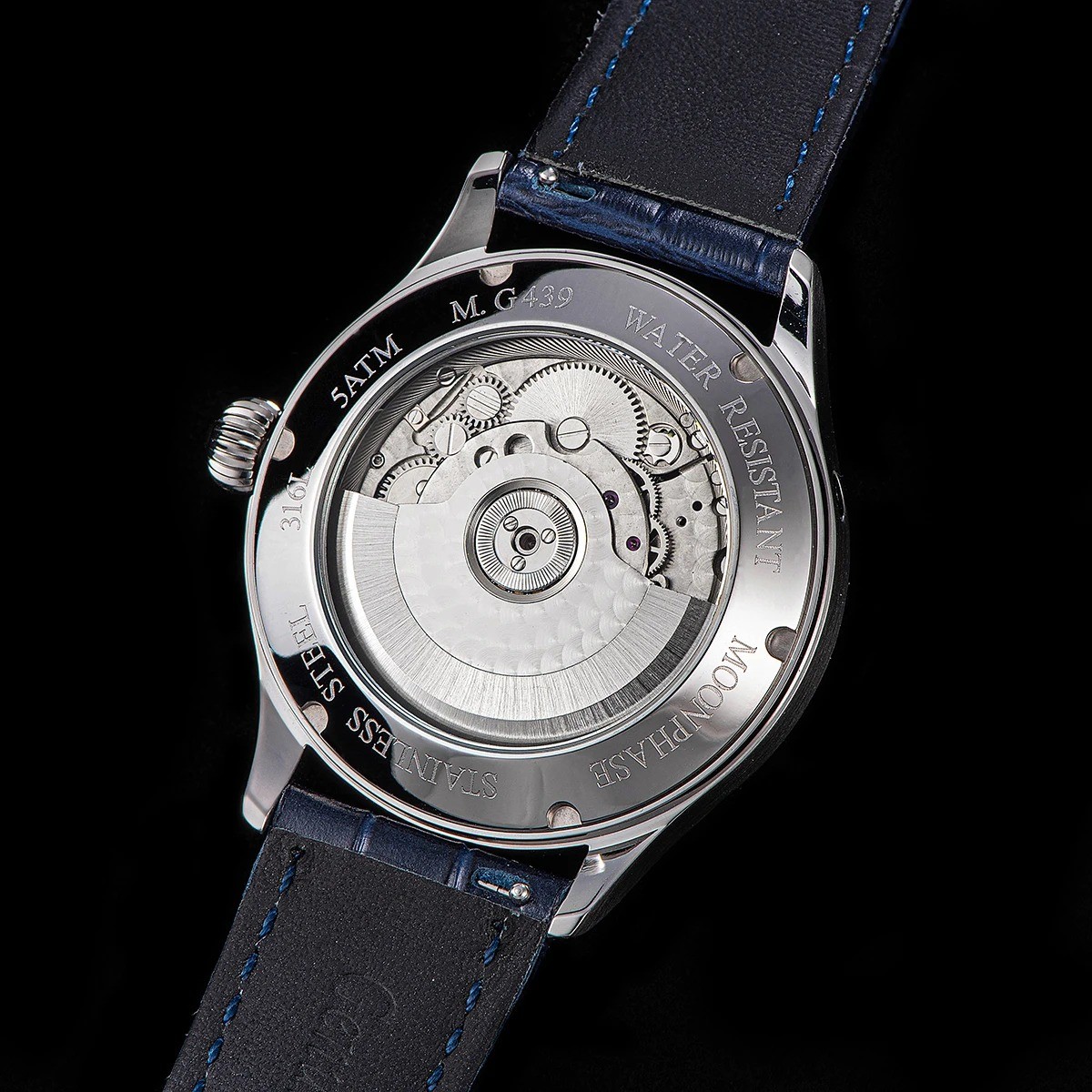 Sugess Moonphase Watch of Men 40mm Automatic Mechanical Wristwatches Origin ST25