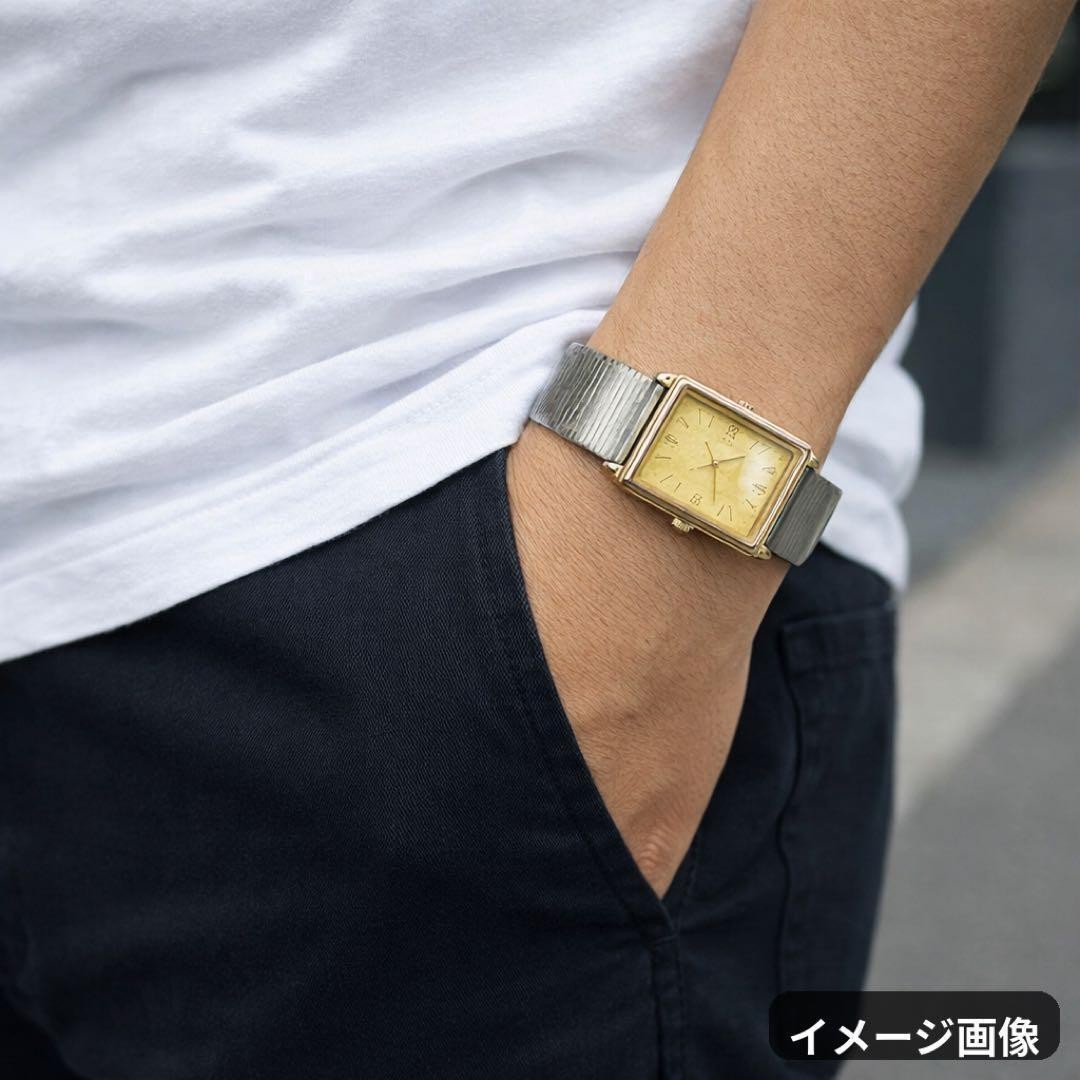 Seiko Men’s Quartz Wristwatch 80 Square Gold Silver Used from Japan