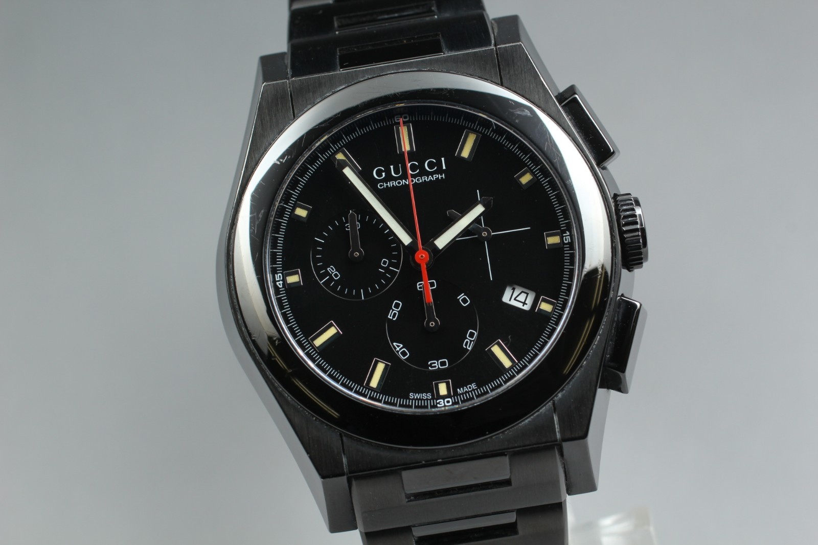 【N MINT+ w/ Box】 Gucci 115.2 Pantheon Chronograph Men’s Quartz Watch from JAPAN