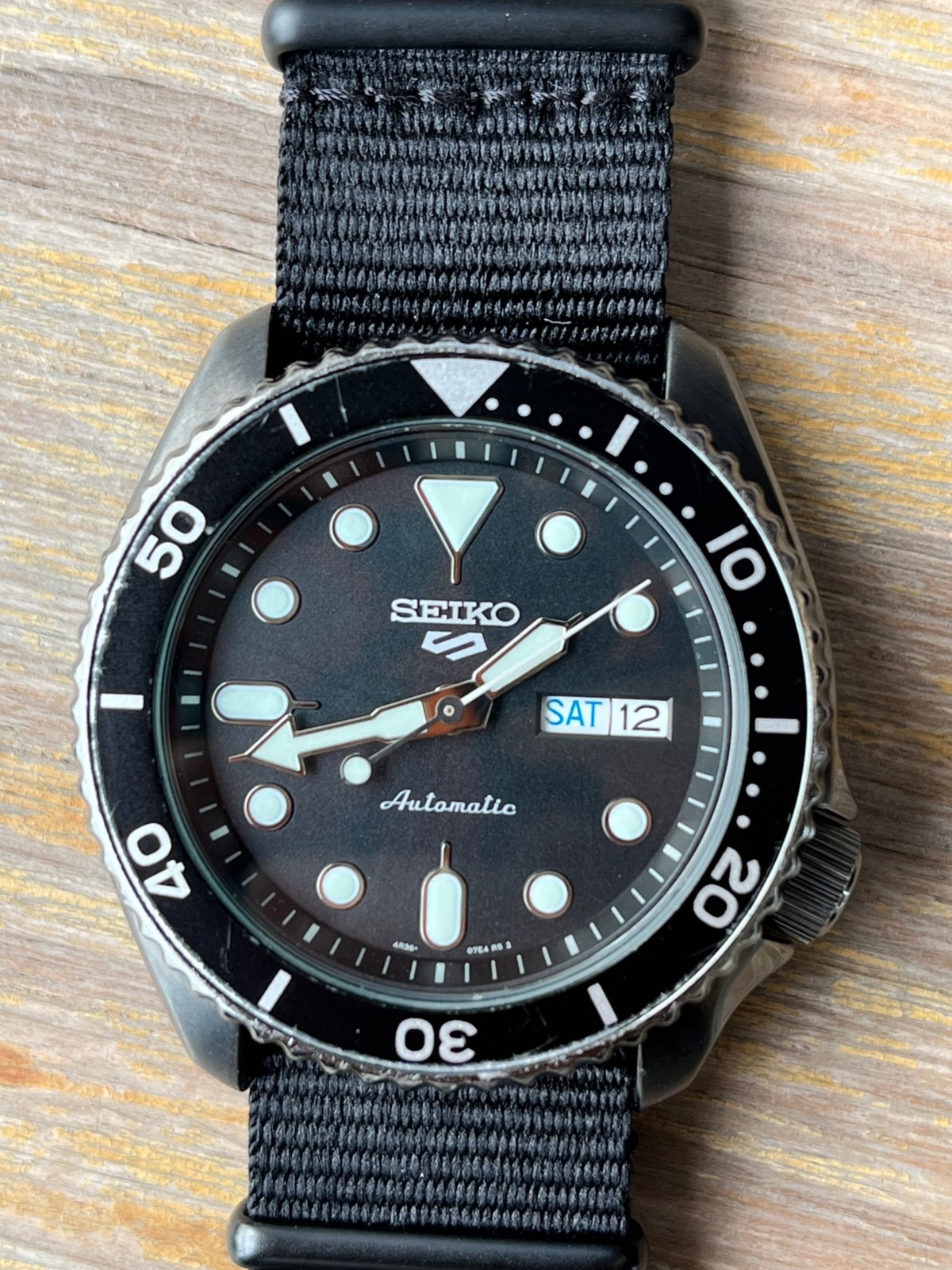 Seiko SRPD79K1 Automatic Black Dial 42mm 4R36 Nylon Strap Watch