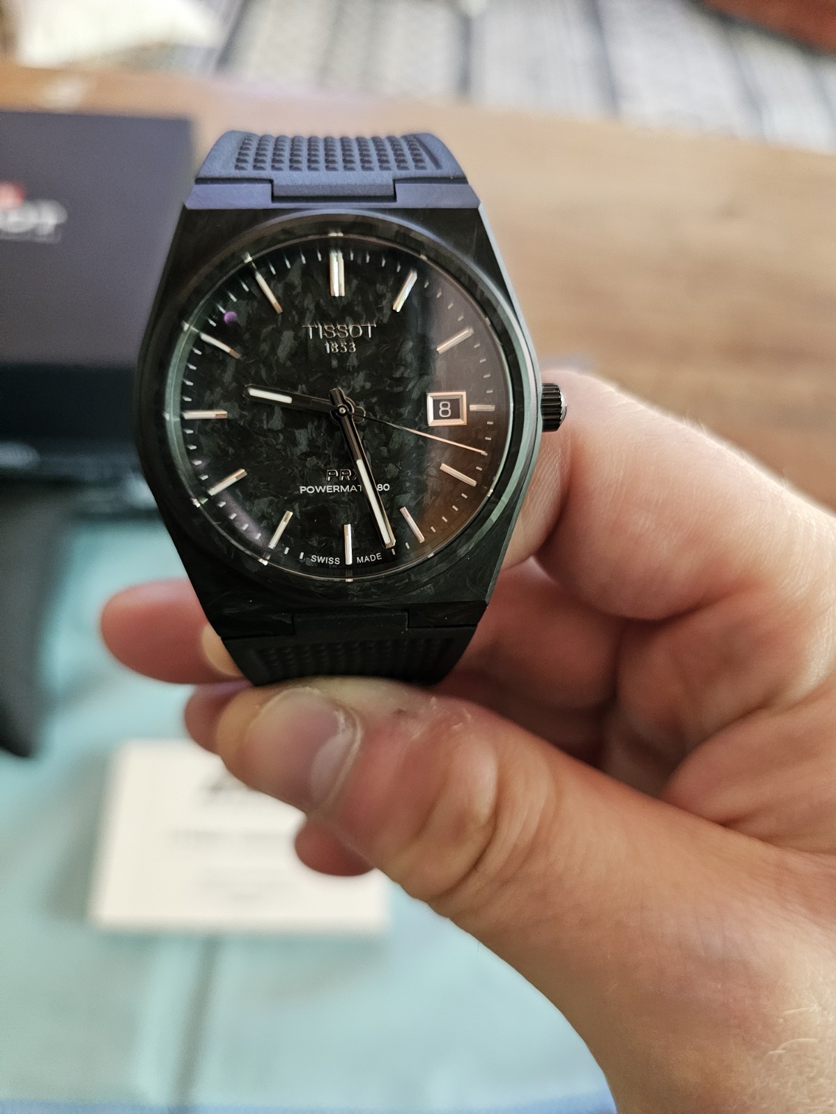 2025 Tissot PRX Powermatic 80 Carbon Fiber Black Auto Date 40mm 100m Box
