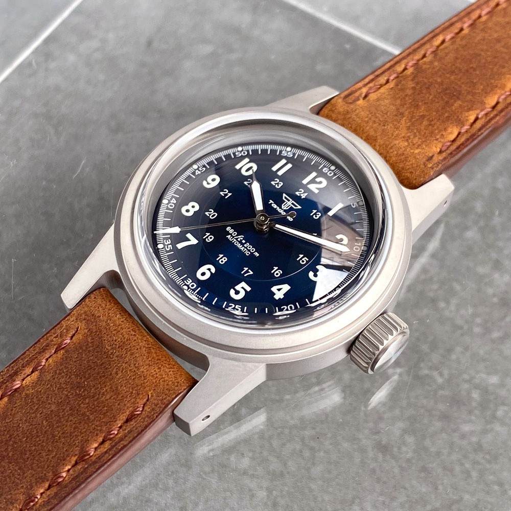 Tandorio New 36mm Sapphire Arabic Numerals 20ATM NH35A Automatic Men Watch Lume