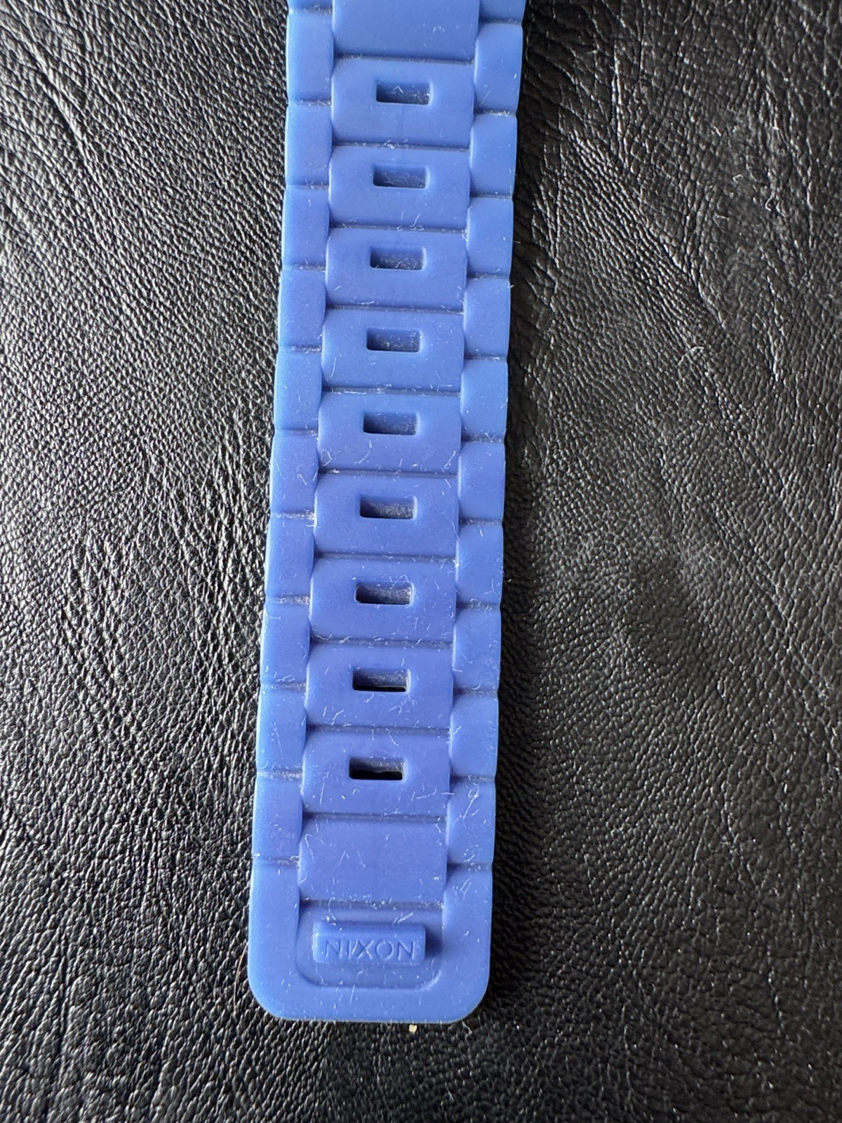 Nixon The Rubber Player Analog Quartz Watch Purple Dial Blue Rubber Strap 100m