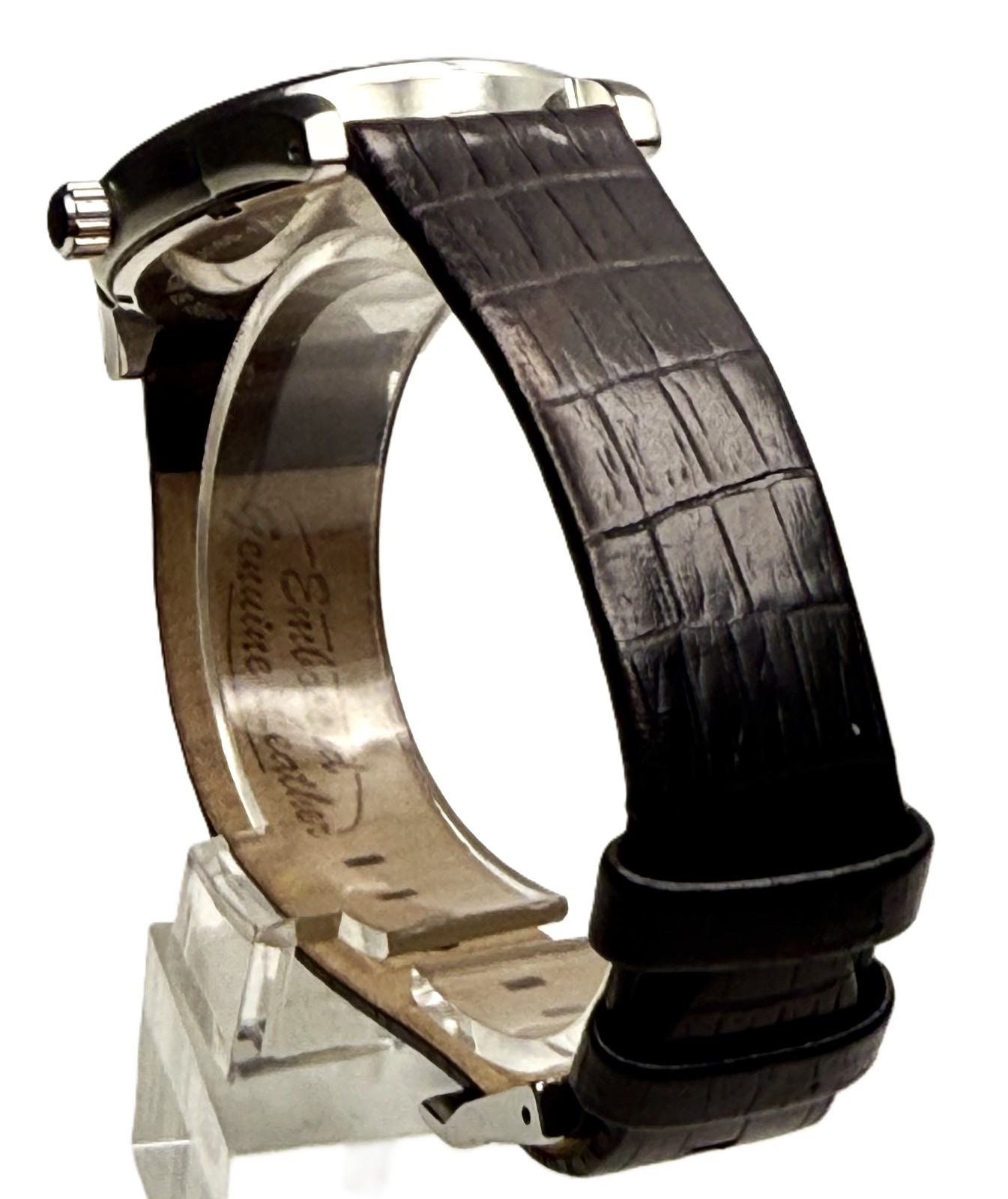 FOSSIL ARKITEKT FS2754 SILVER STEEL & DIAL DATE BROWN LEATHER BAND UNISEX WATCH