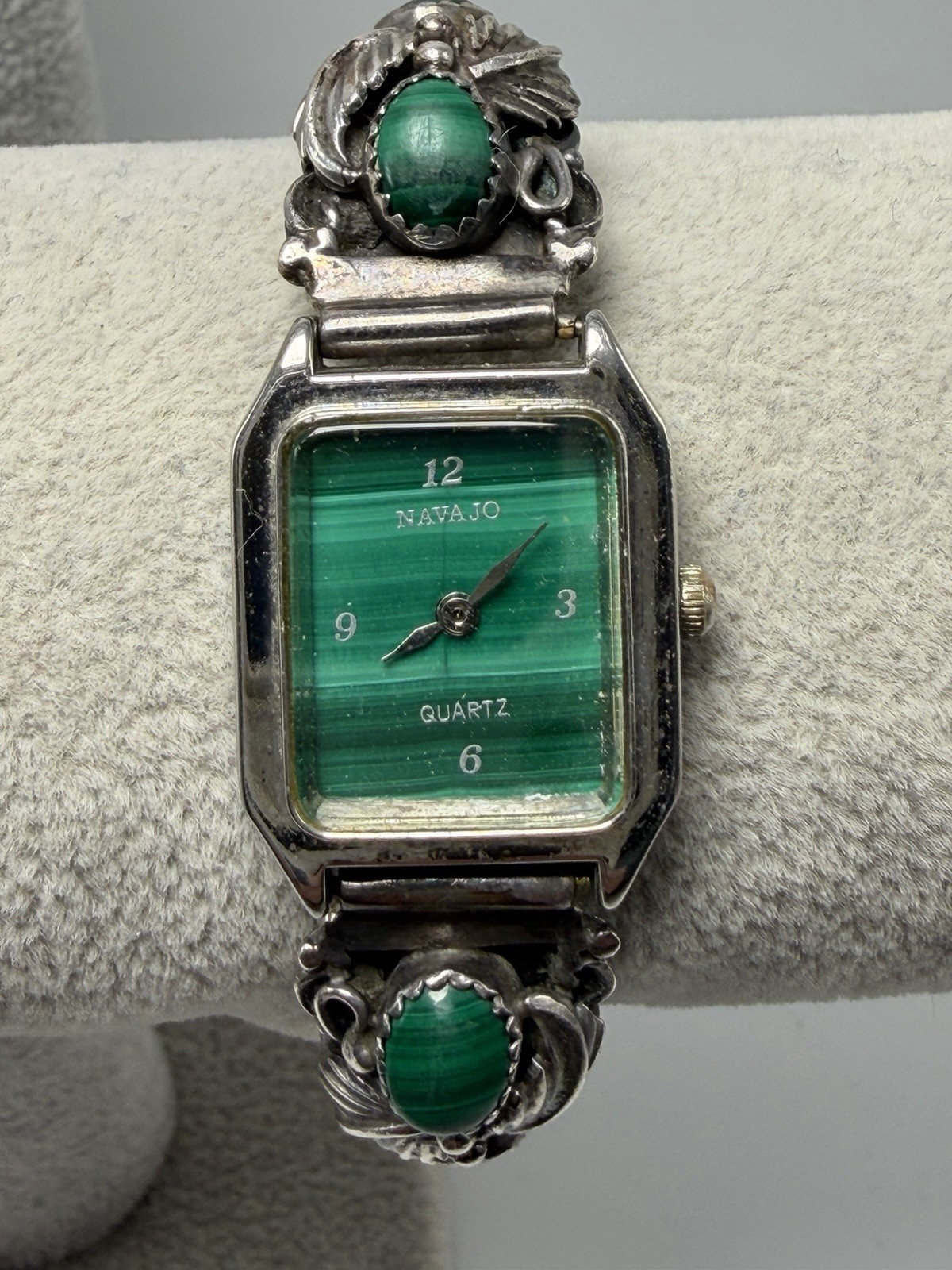 Navajo Malachite New Battery Sterling Silver 925 Watch Tips 20MM 6″ Ladies