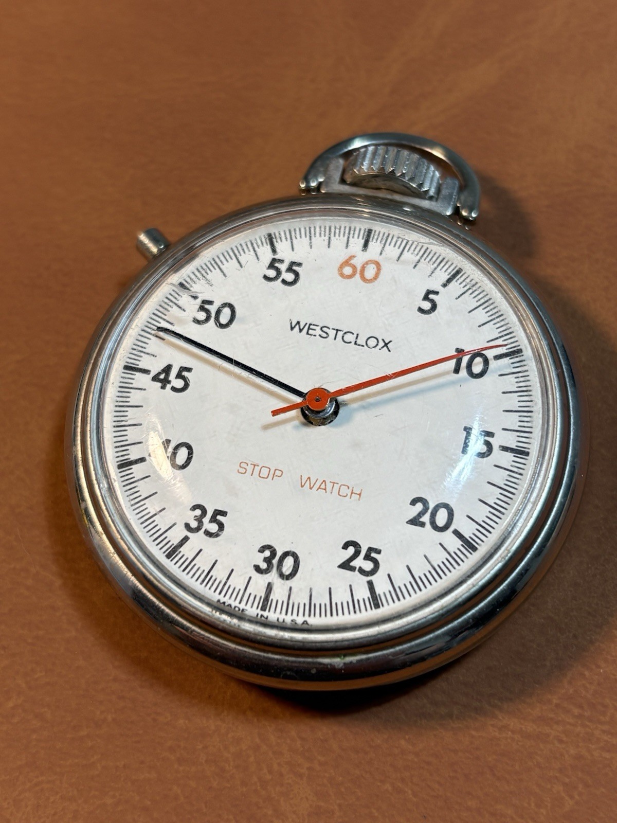 Vintage Westclox Mechanical Wind Up Stop Watch,Made Is USA,50mm,Runs