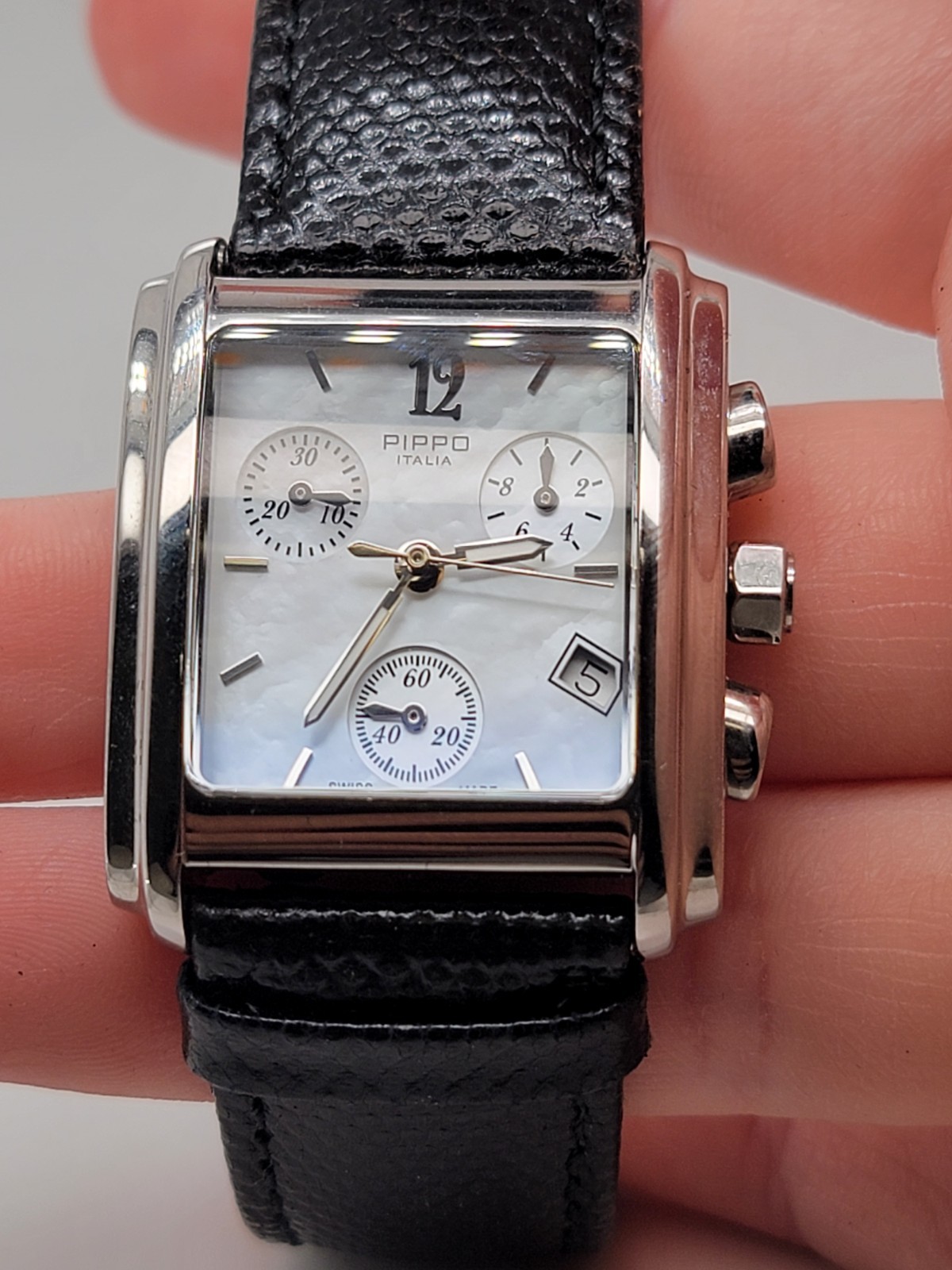 Pippo Italia Magnum 28mm White Mother of Pearl Chronograph Quartz Watch