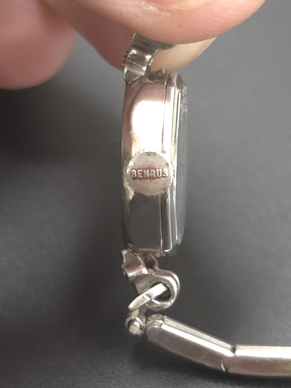 Benrus Swiss Women’s Vtg 17J 10k RGP White Gold Wind SS Band *Missing Crystal*