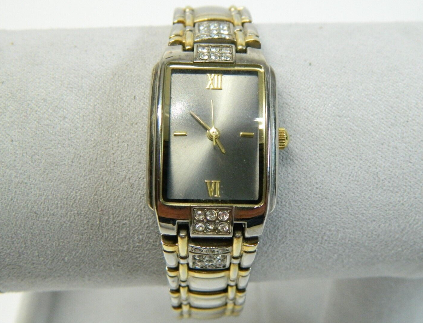 ALLUDE 10k Gold plated Silver Tone with Rhinestones Watch
