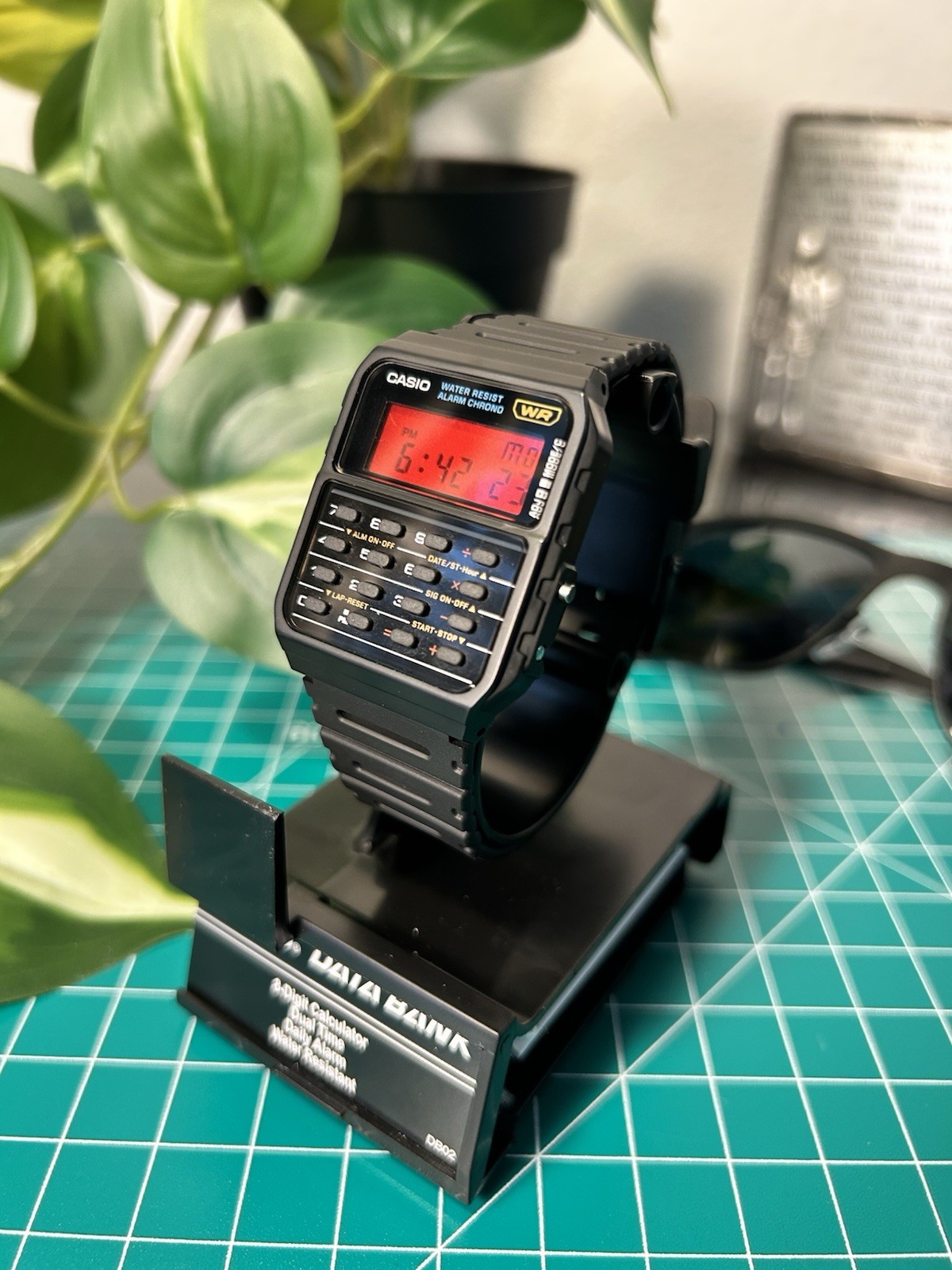 “Crimson Code” Custom Casio Calculator Watch CA53W-1
