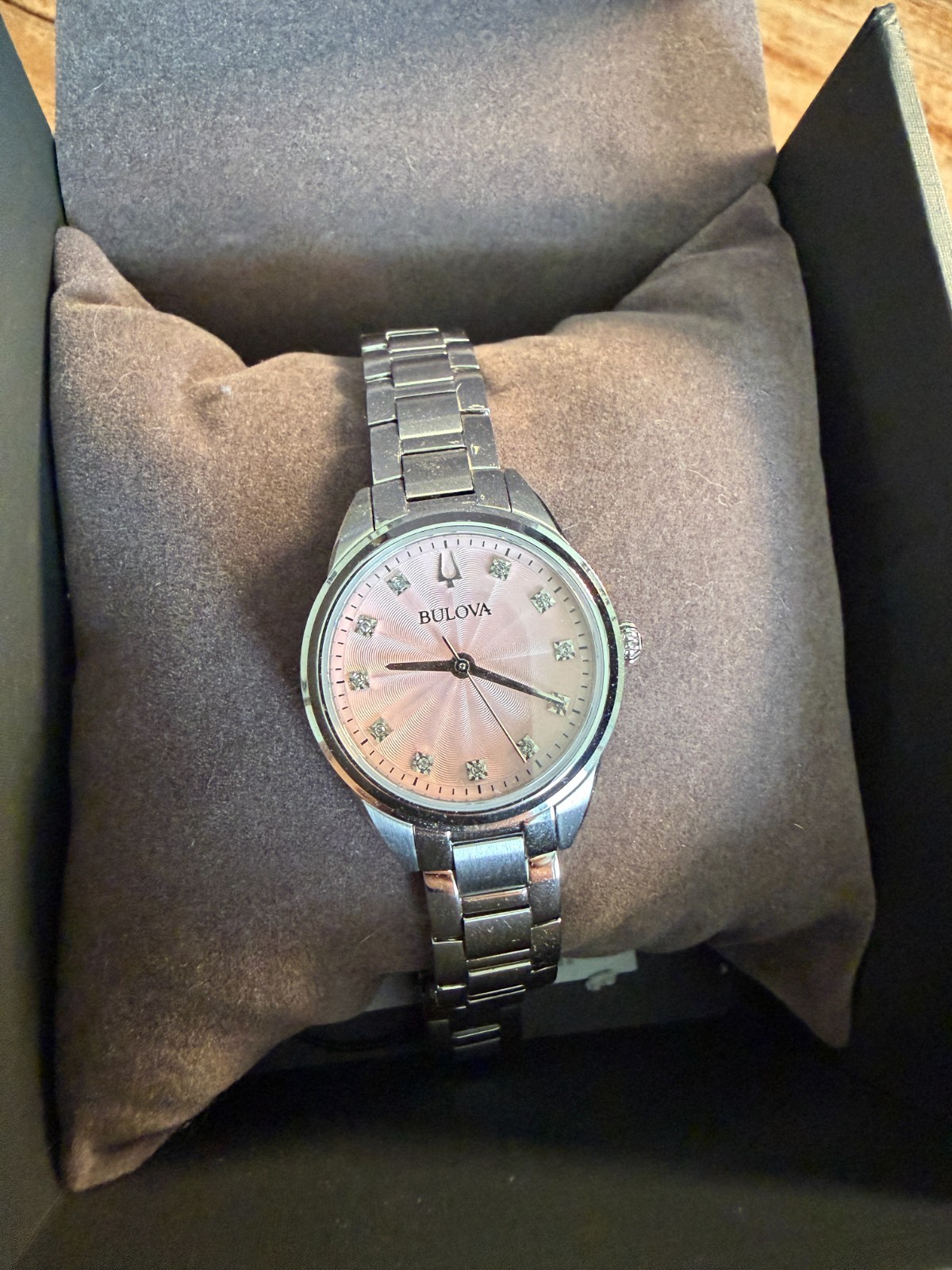 LIQUIDATION – Bulova Sutton Analog Watch Women Silver Pink Dial Stainless Steel