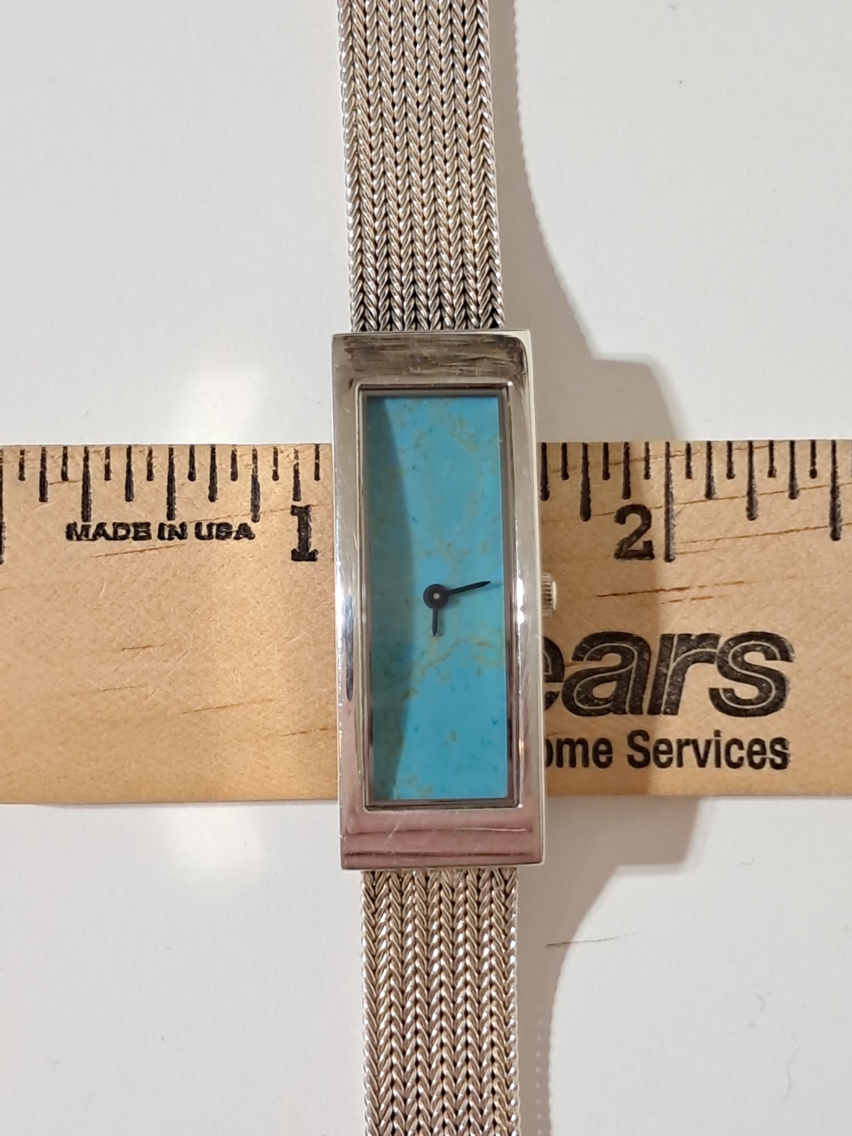 ECCLISSI Sterling Silver Bracelet Watch with Turquoise Face