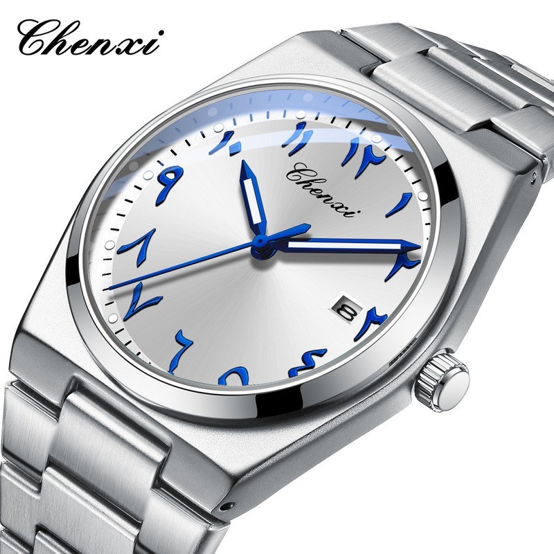 CHENXI Men Eastern Arabic Numerals Dial Luminous Calendar Business Quartz Watch