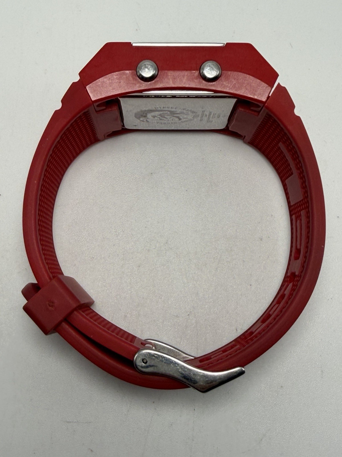 Diesel DZ-7132 New Battery Mens Digital Watch 38MM 8″ Red Rubber Band