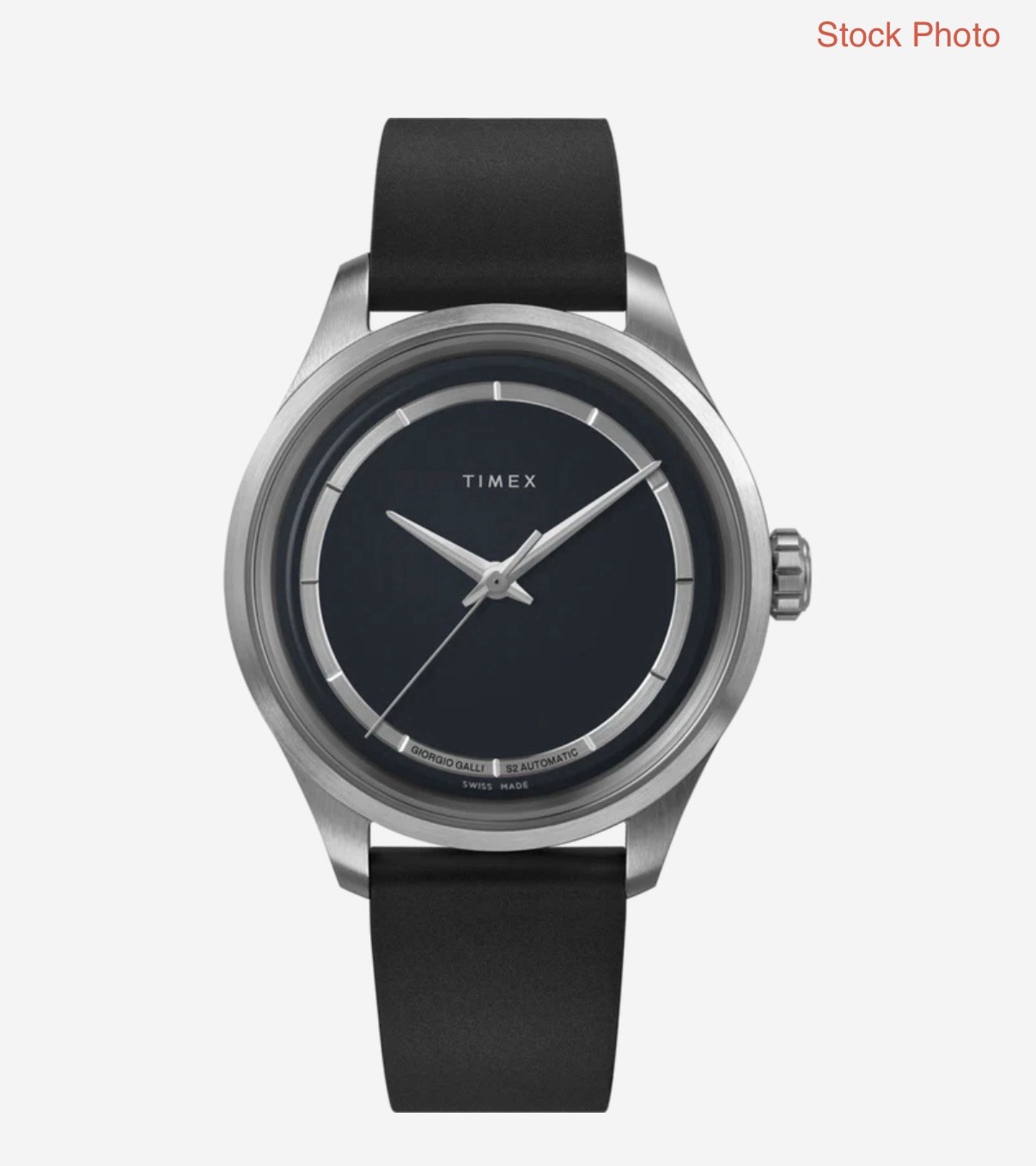 Timex Giorgio Galli S2 Automatic 38mm Titanium Black Dial Rubber Strap 50m
