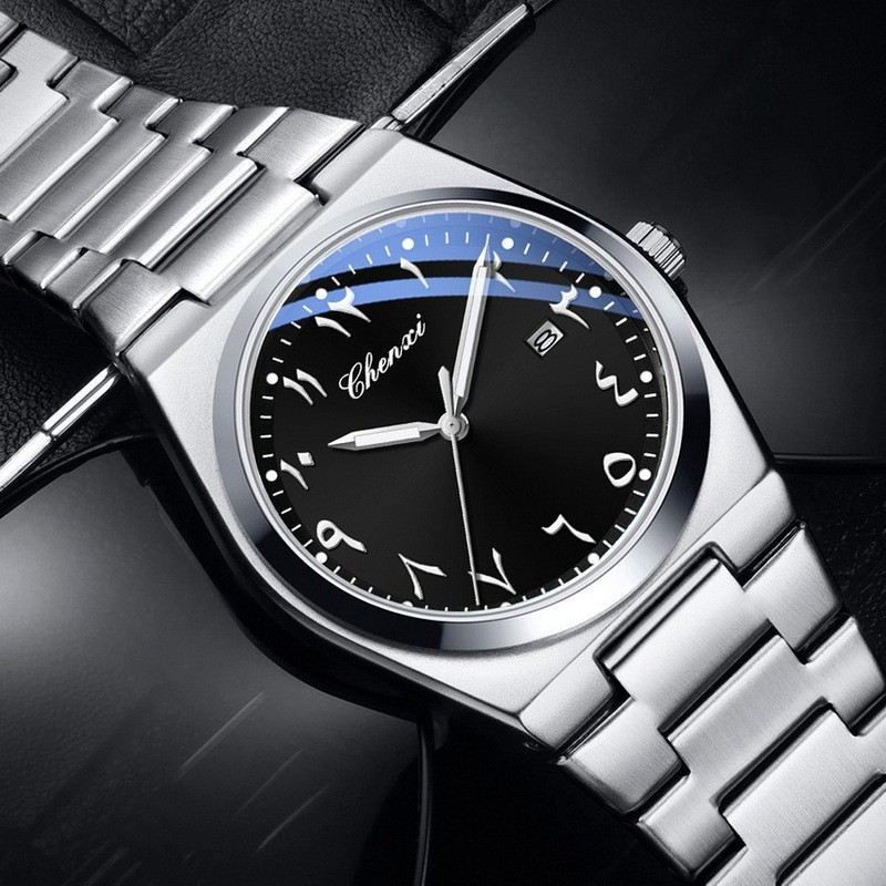CHENXI Men Eastern Arabic Numerals Dial Luminous Calendar Business Quartz Watch