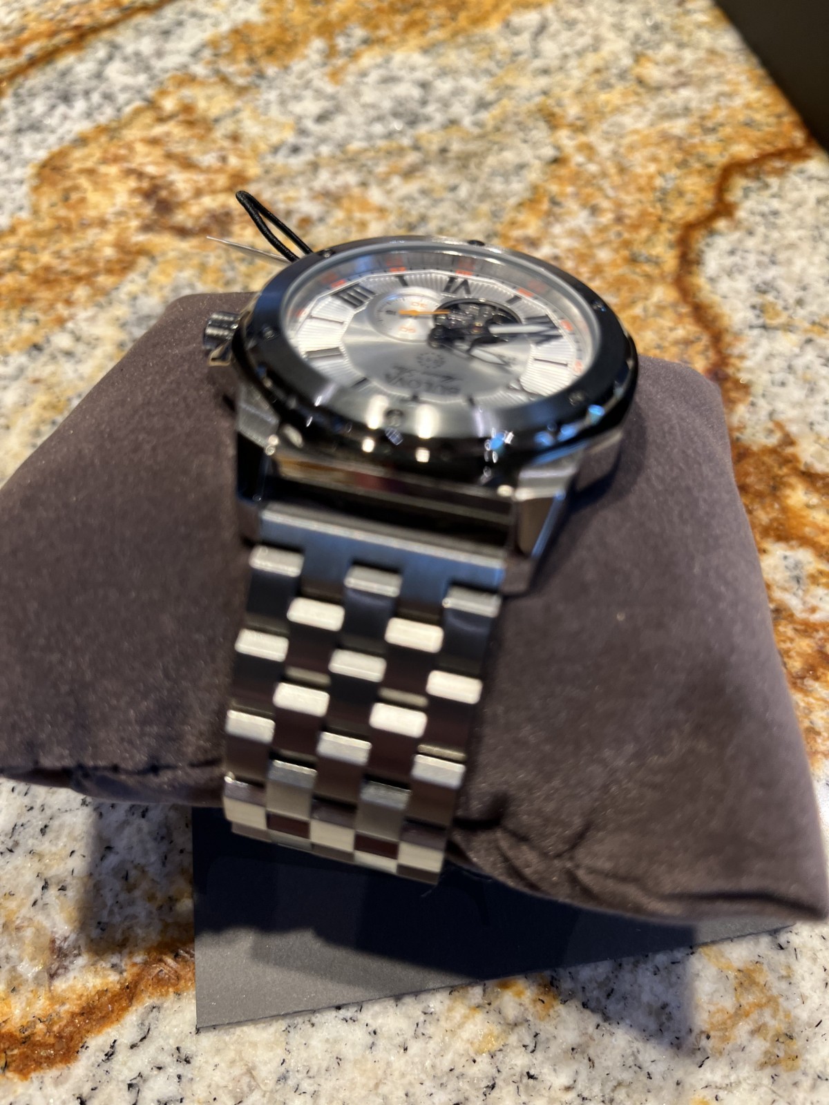 Bulova Marine Star Automatic Silver Dial Thick Stainless Steel Band Mens Watch